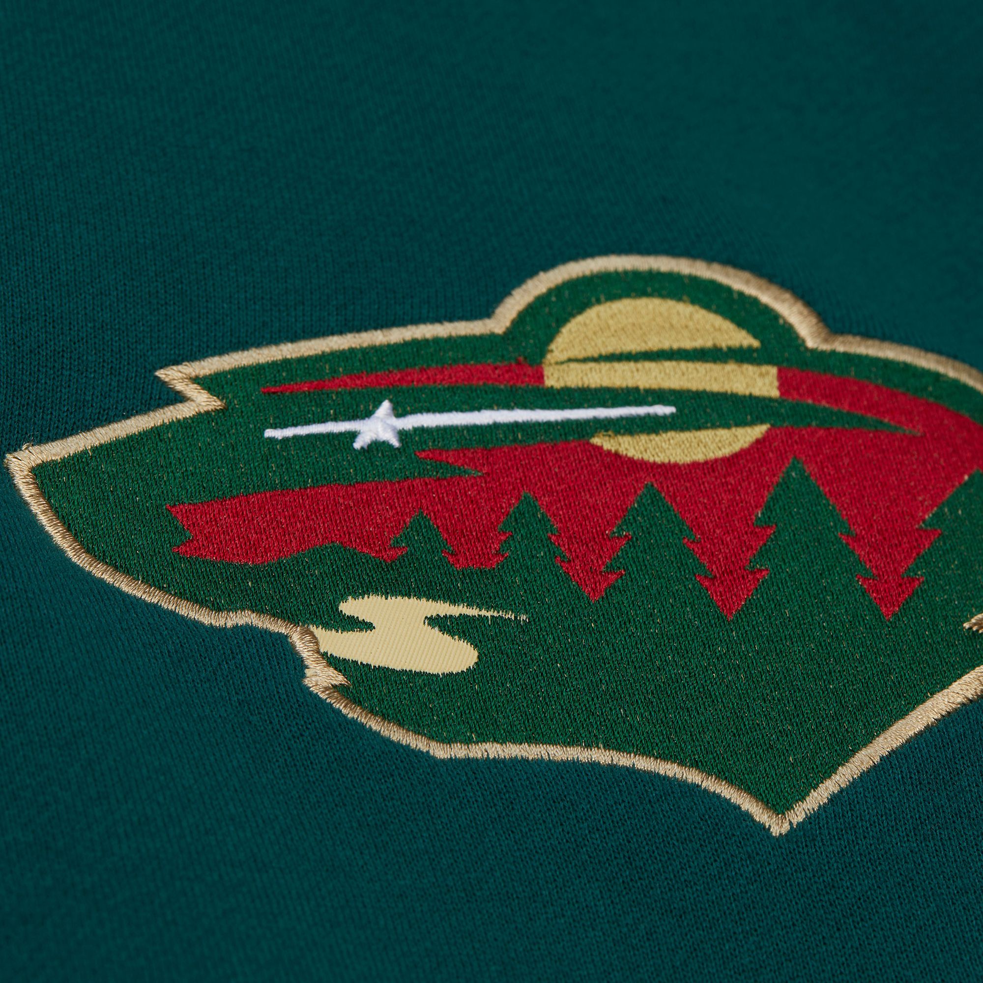 Mitchell & Ness Men's Minnesota Wild Green 'Throw It Back' Quilted Pullover Hoodie product image