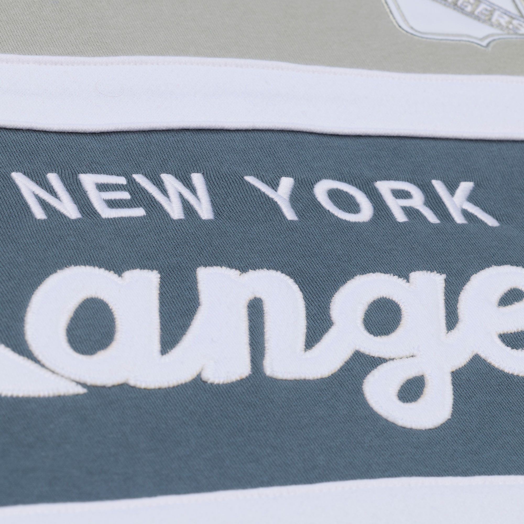 Mitchell & Ness Men's New York Rangers Light Grey Head Coach Pullover Hoodie product image