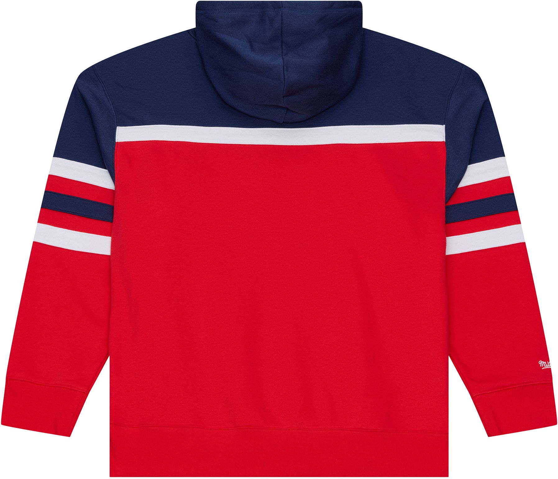 Mitchell & Ness Men's Washington Capitals Navy and Red Head Coach Pullover Hoodie product image