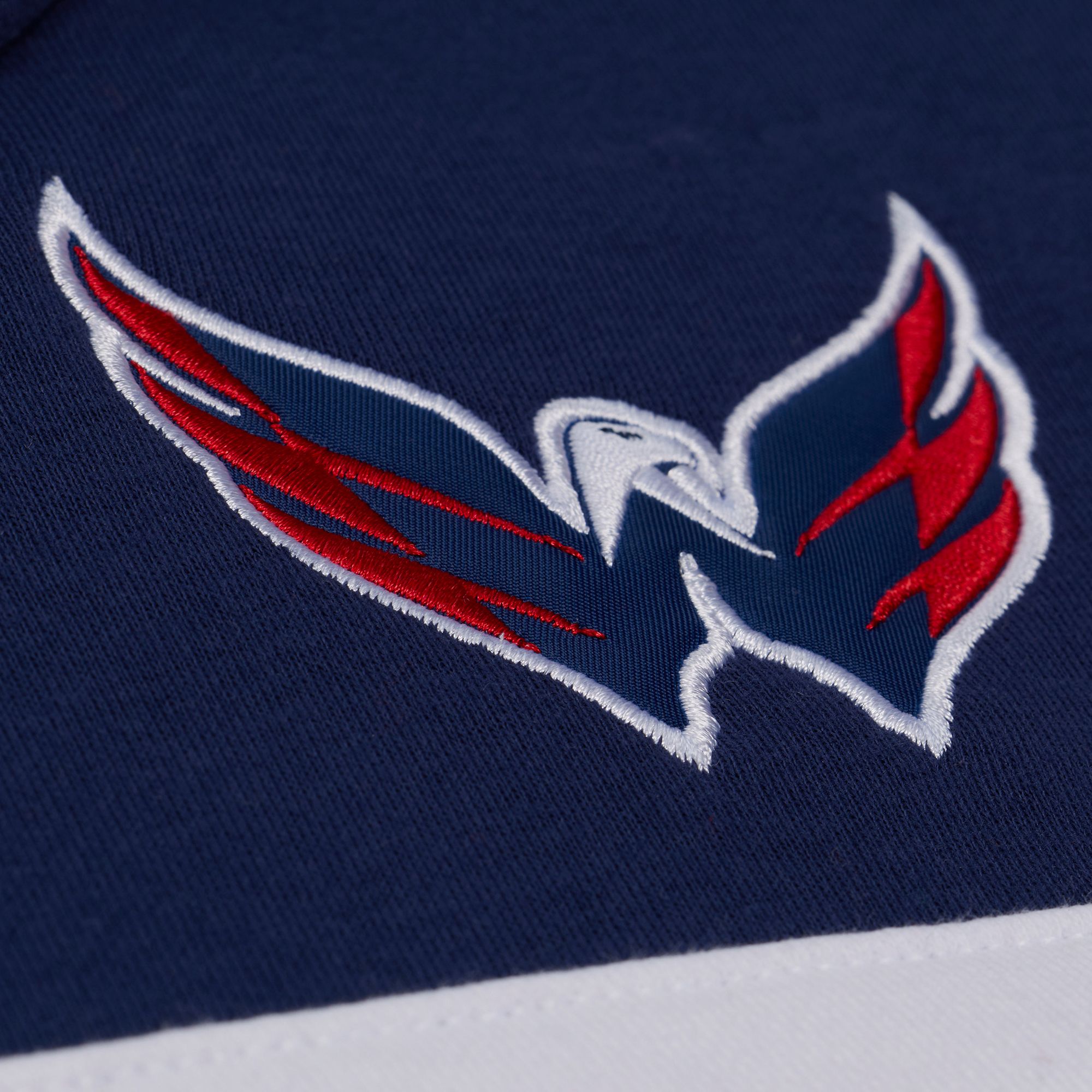 Mitchell & Ness Men's Washington Capitals Navy and Red Head Coach Pullover Hoodie product image