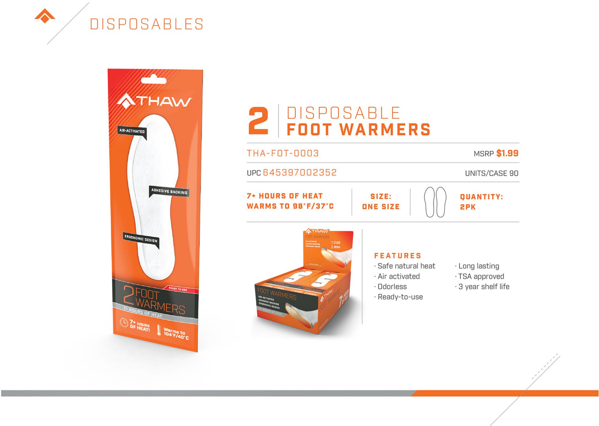 Thaw Disposable Insole Warmer product image