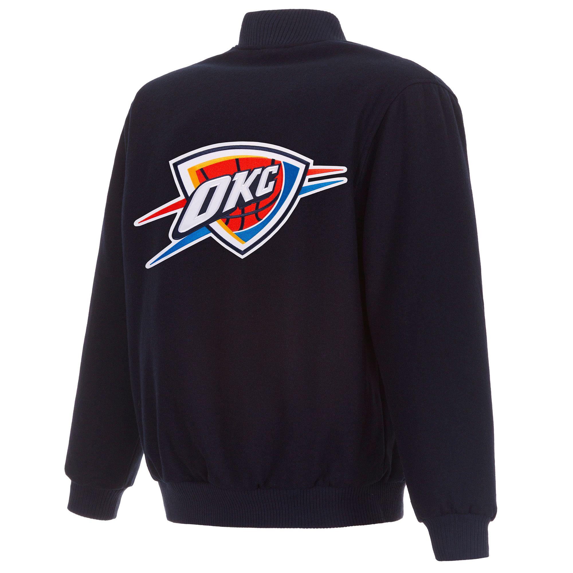 JH Design Men's Oklahoma City Thunder Navy Reversible Wool Jacket