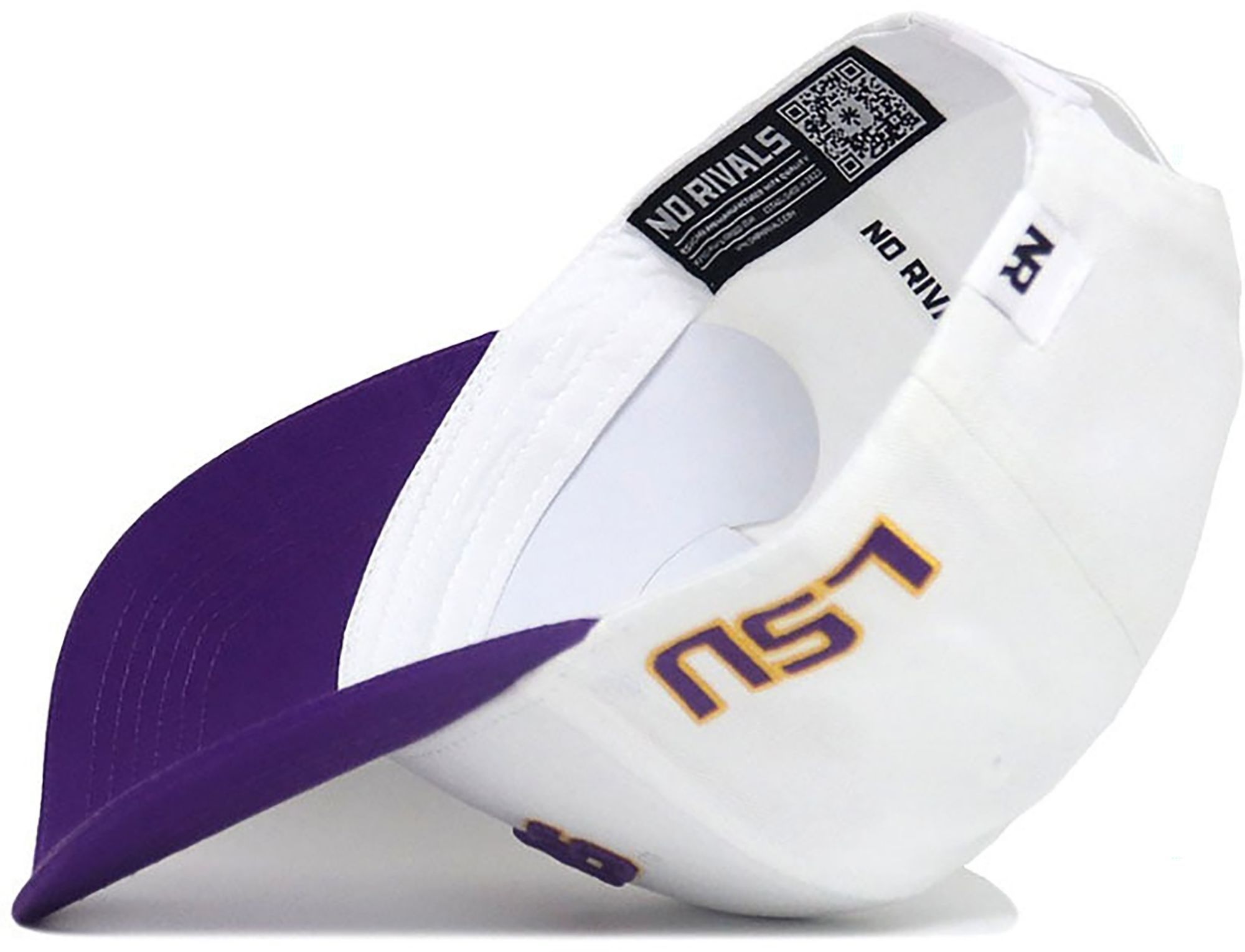 No Rivals Adult LSU Tigers White/Purple Upside Down Adjustable Snapback Hat product image