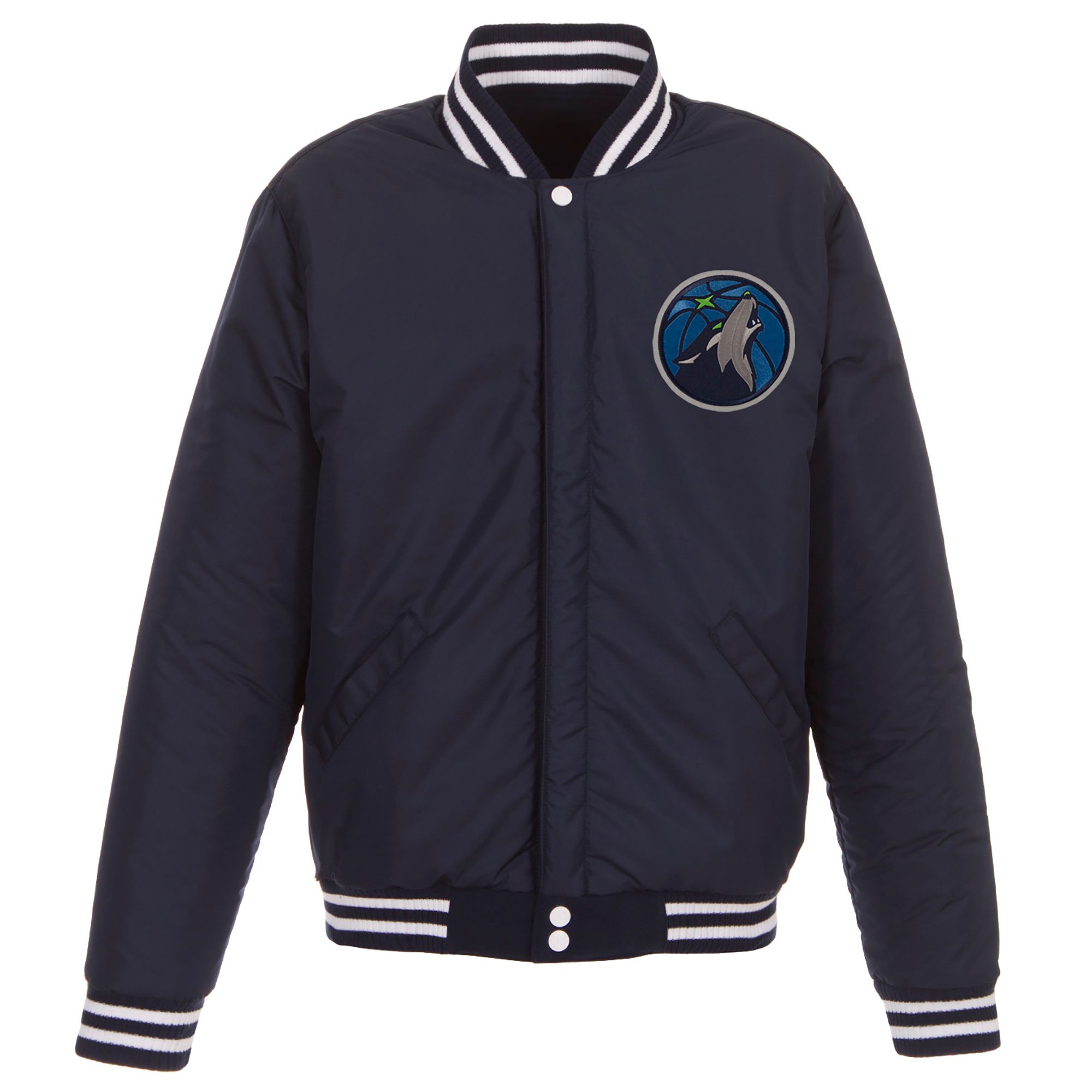 JH Design Men's Minnesota Timberwolves Navy Varsity Jacket