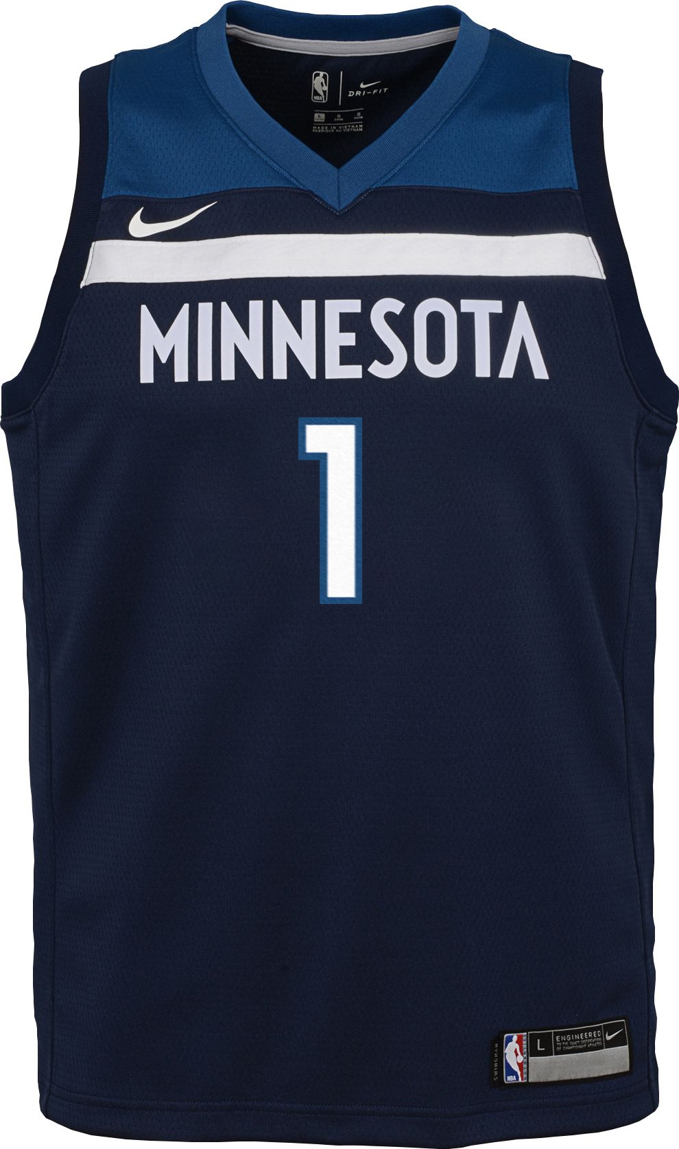 Nike Youth Minnesota Timberwolves Anthony Edwards #1 Navy Dri-FIT Swingman Jersey product image