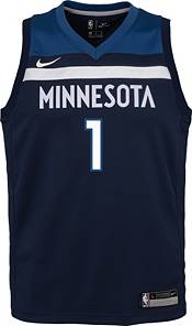 Nike Men's Minnesota Timberwolves Anthony Edwards #1 Navy Dri-Fit Swingman Jersey, XXL, Blue