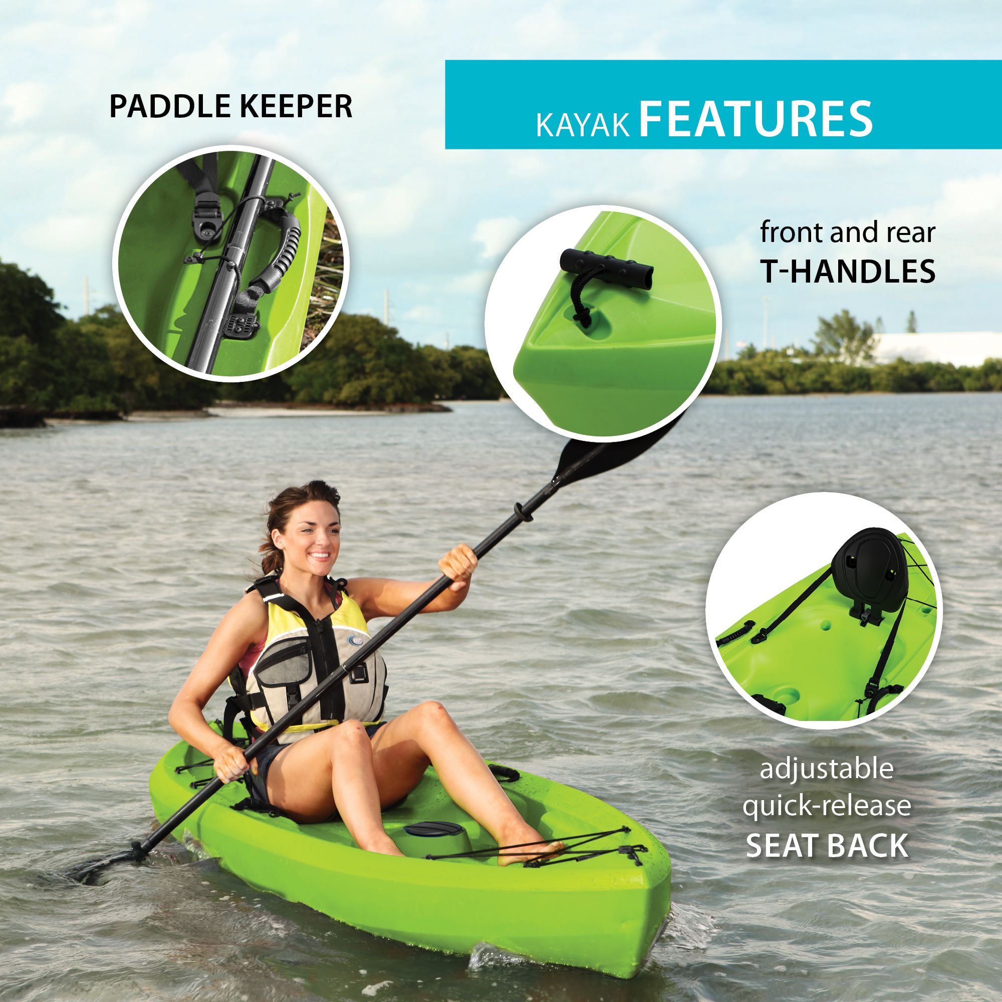 Lifetime Tioga 120 Angler Kayak with Paddle