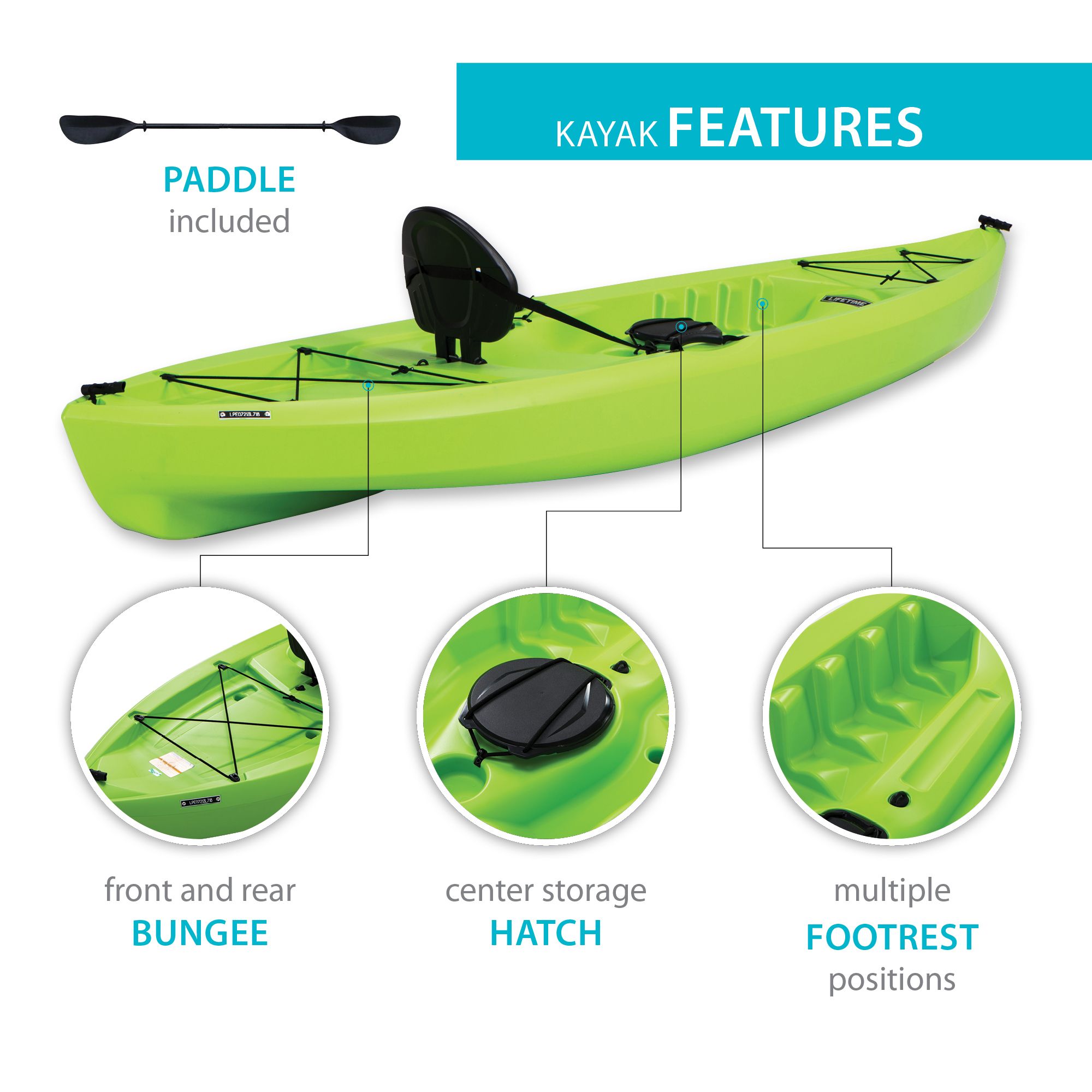 Lifetime Tioga 120 Angler Kayak with Paddle product image