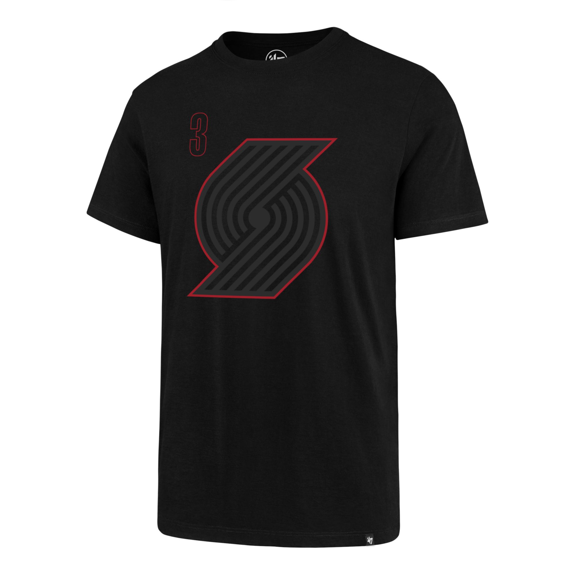 ‘47 Men's Portland Trail Blazers CJ McCollum Black Number T-Shirt product image