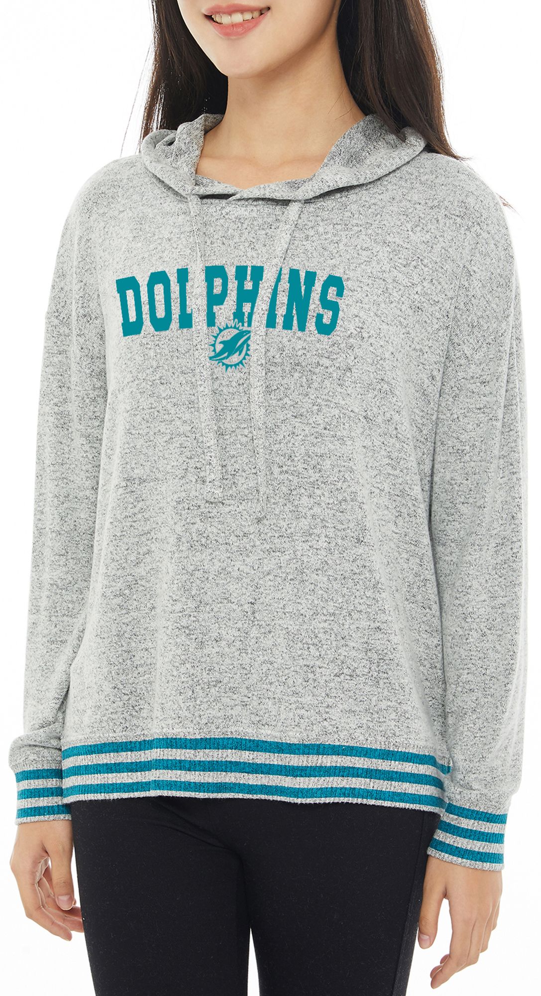Concepts Sport Women's Miami Dolphins Siesta Grey Long Sleeve Hoodie product image