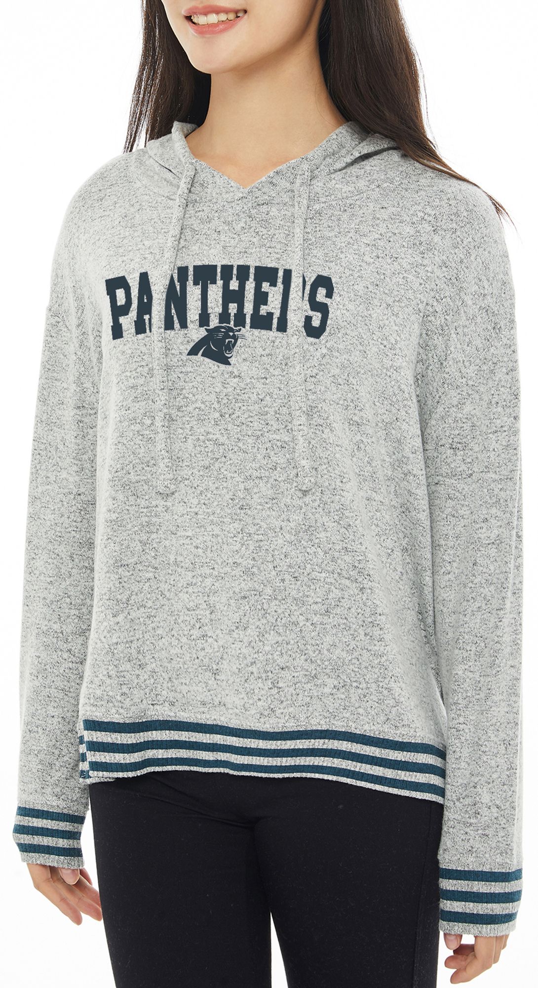 Concepts Sport Women's Carolina Panthers Siesta Grey Long Sleeve Hoodie product image