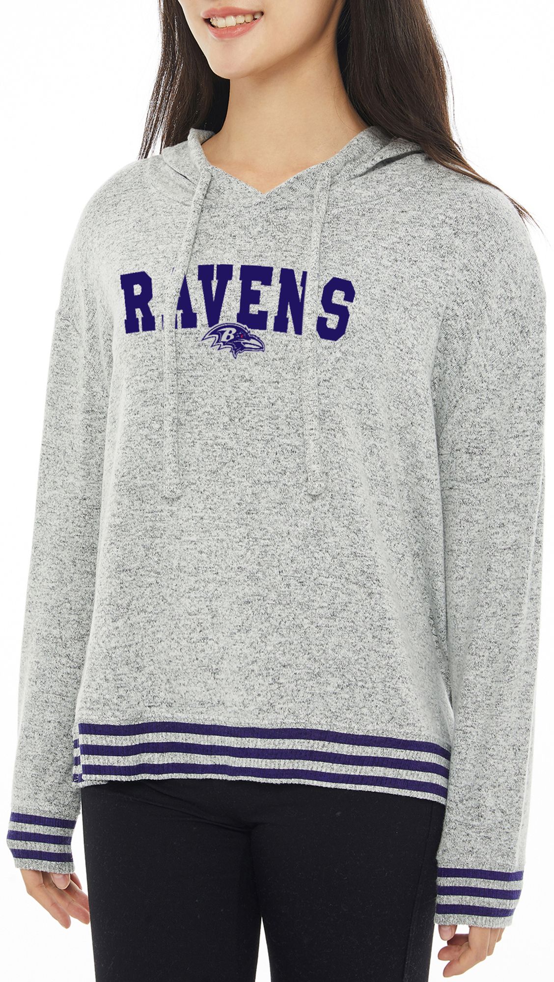Concepts Sport Women's Baltimore Ravens Siesta Grey Long Sleeve Hoodie product image