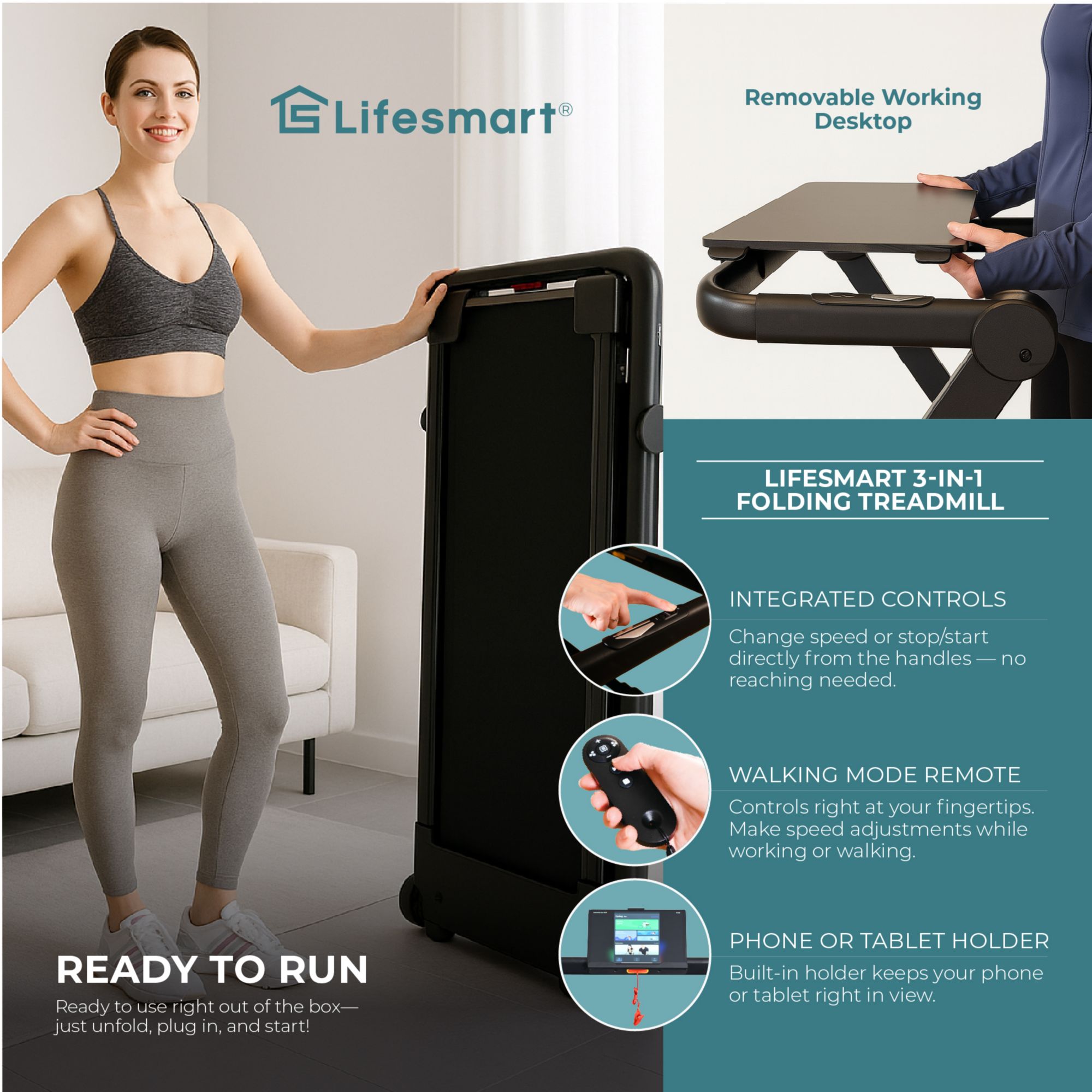 Lifesmart TM2202 3-in-1 Treadmill product image