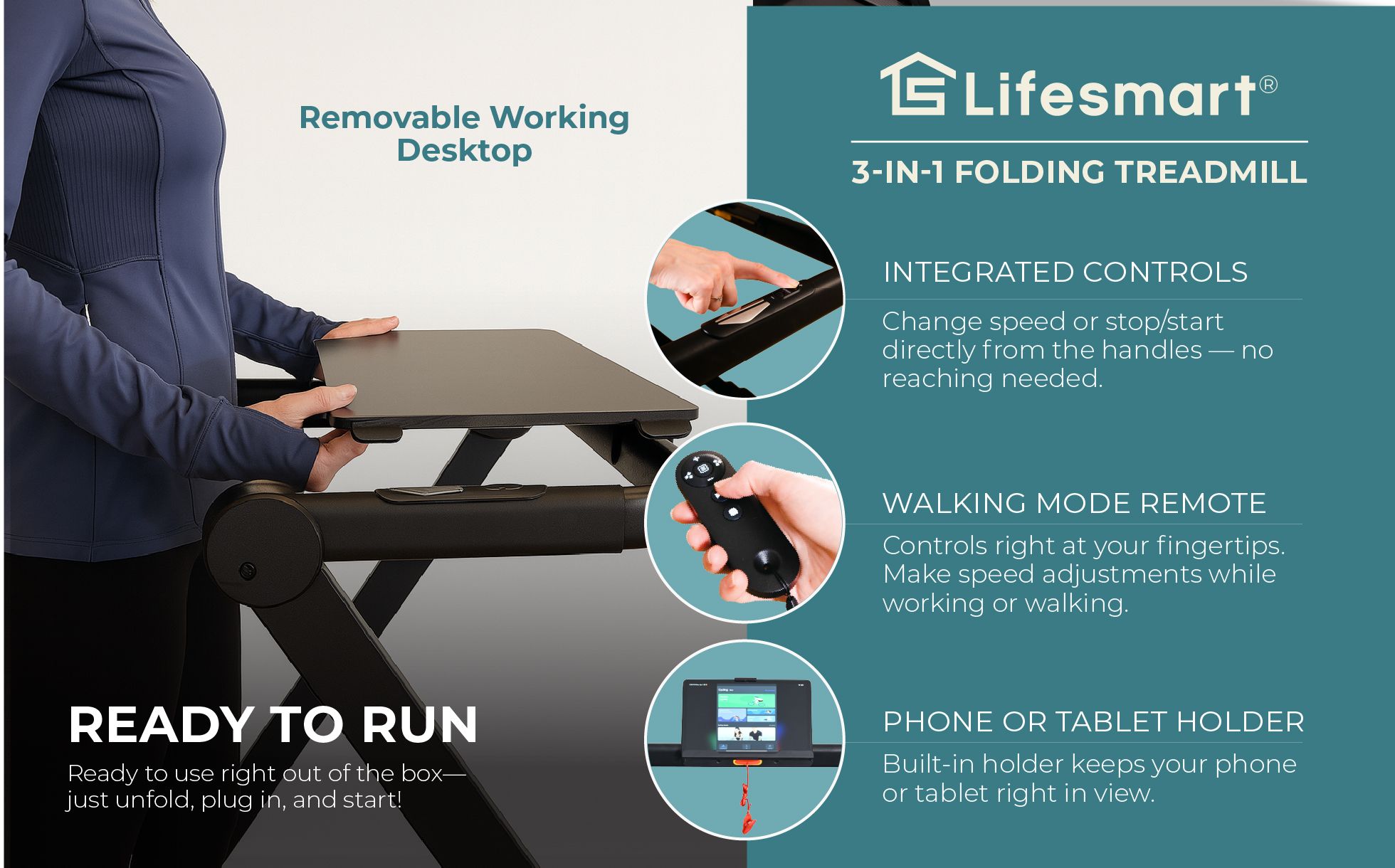 Lifesmart TM2202 3-in-1 Treadmill product image