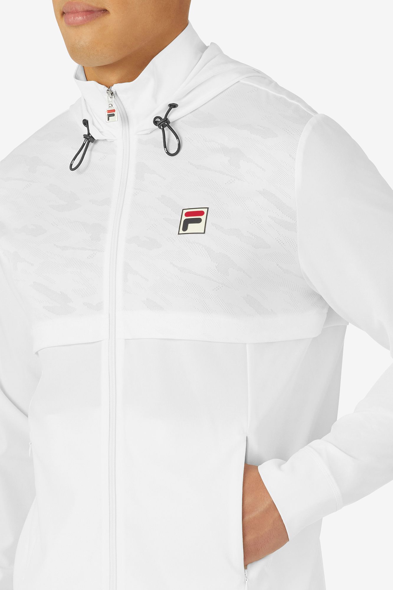 Fila white best sale line track top