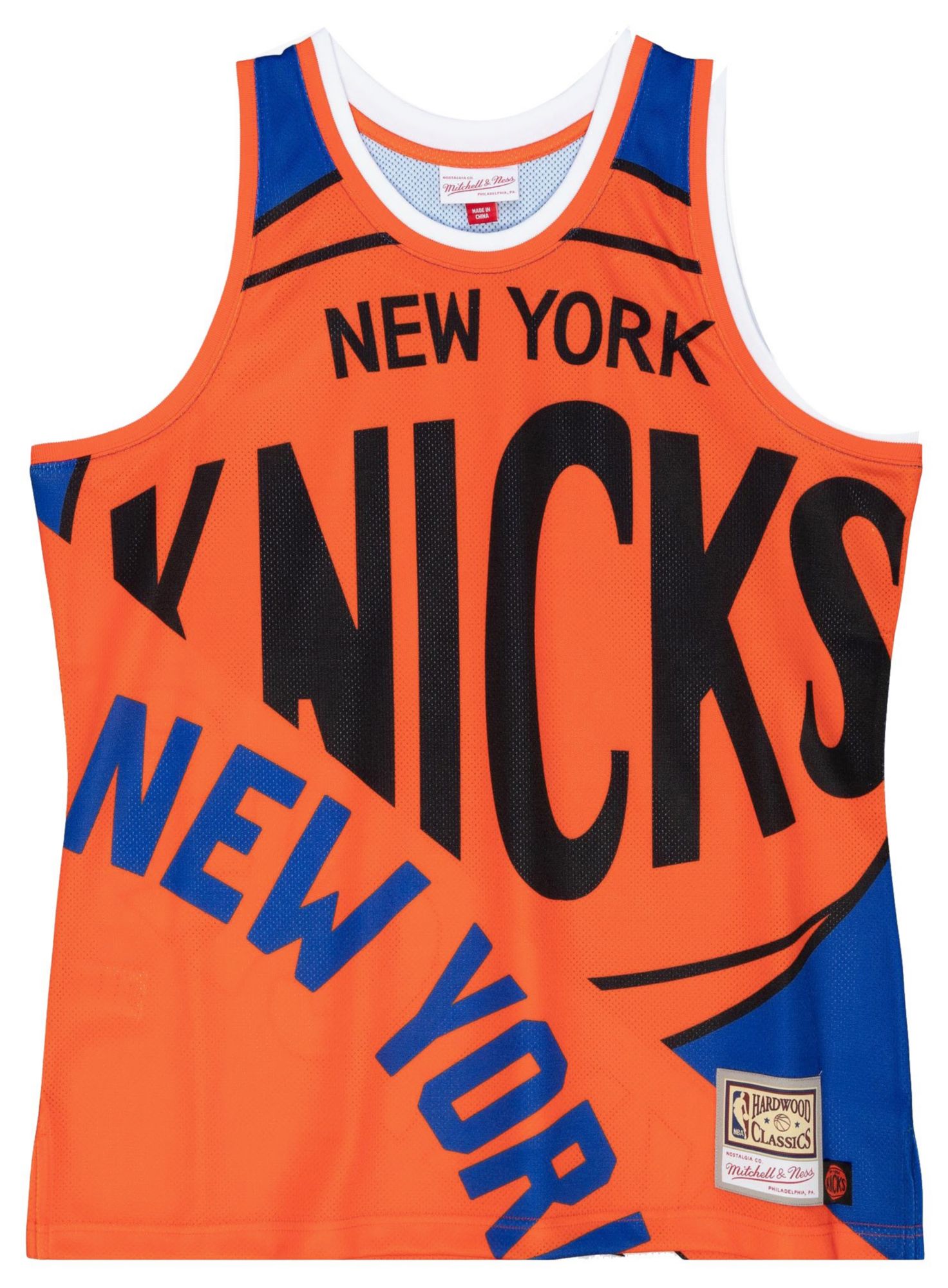 Mitchell & Ness Men's New York Knicks Orange Retro Graphic Big Face Fashion Tank Top product image