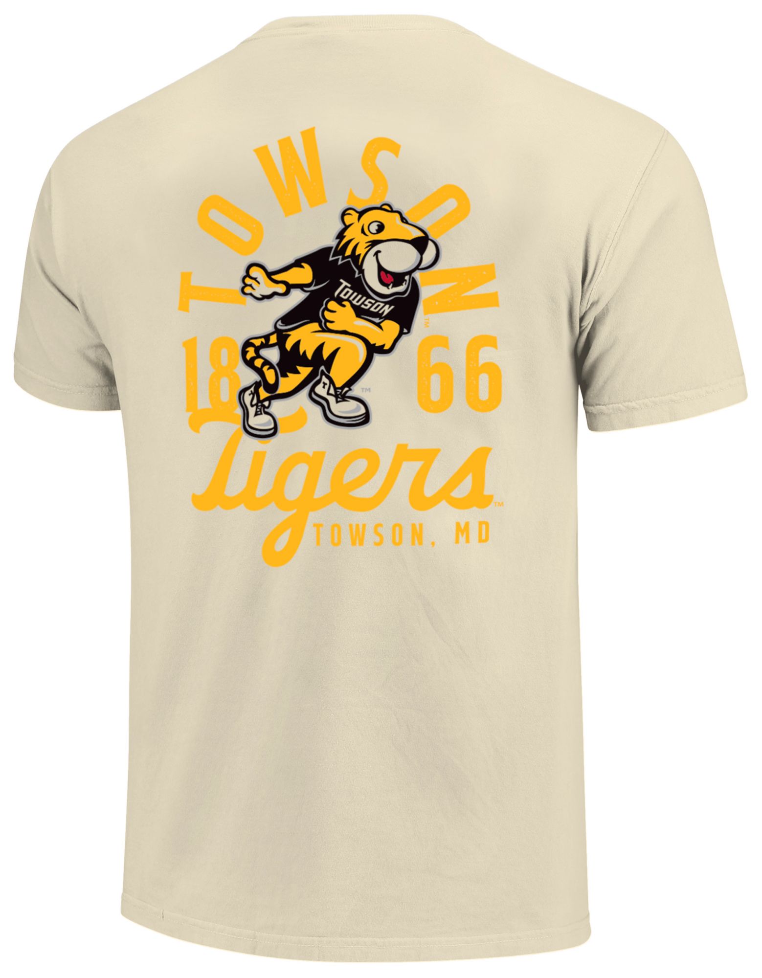 Image One Men's Towson Tigers Black Mascot Overlay T-Shirt product image
