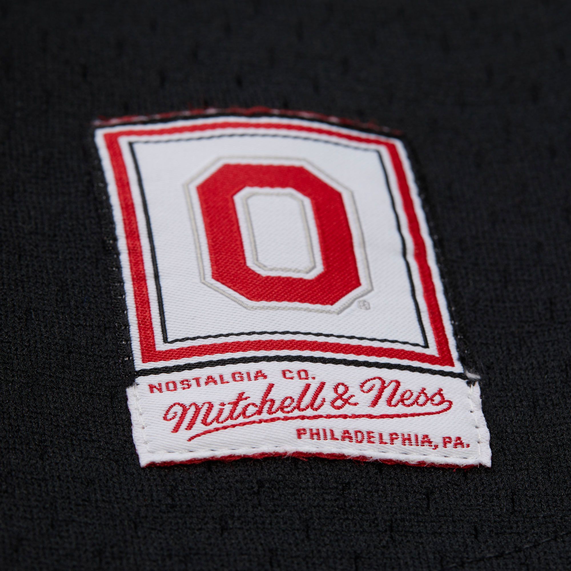 Mitchell & Ness Adult Ohio State Buckeyes Mesh Button Up Black Jersey product image