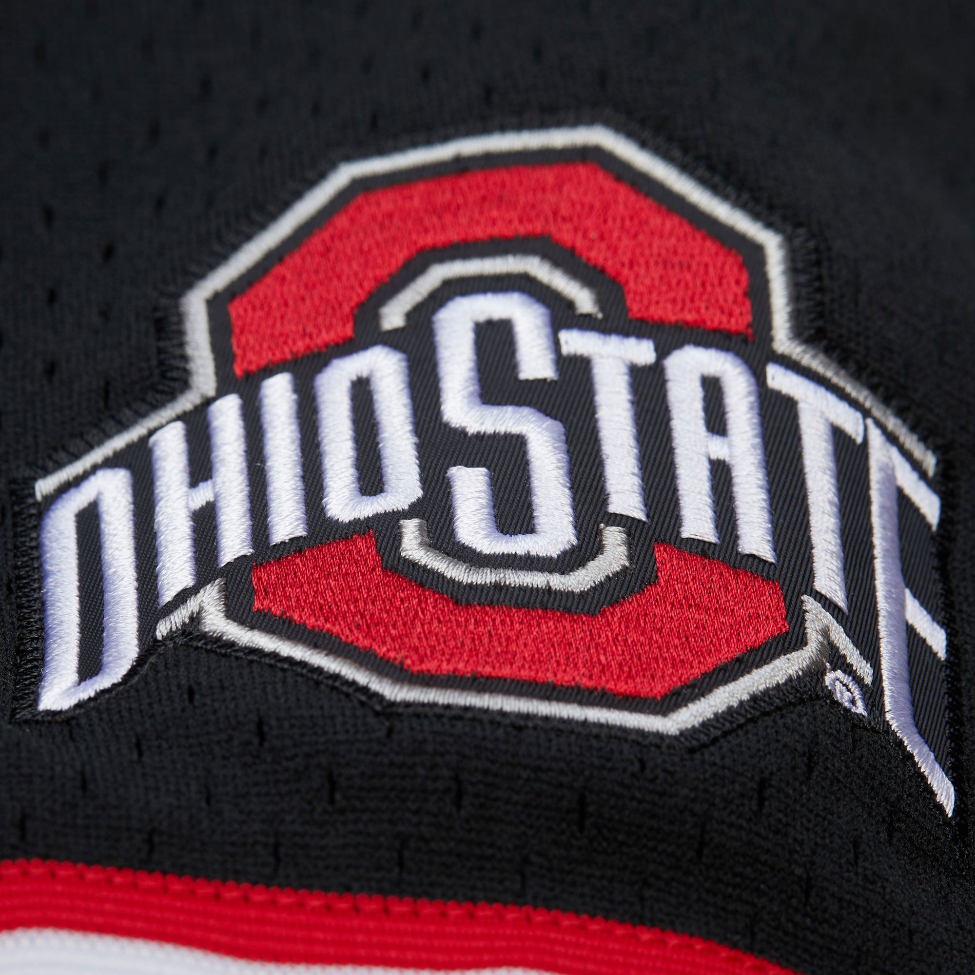 Mitchell & Ness Adult Ohio State Buckeyes Mesh Button Up Black Jersey product image