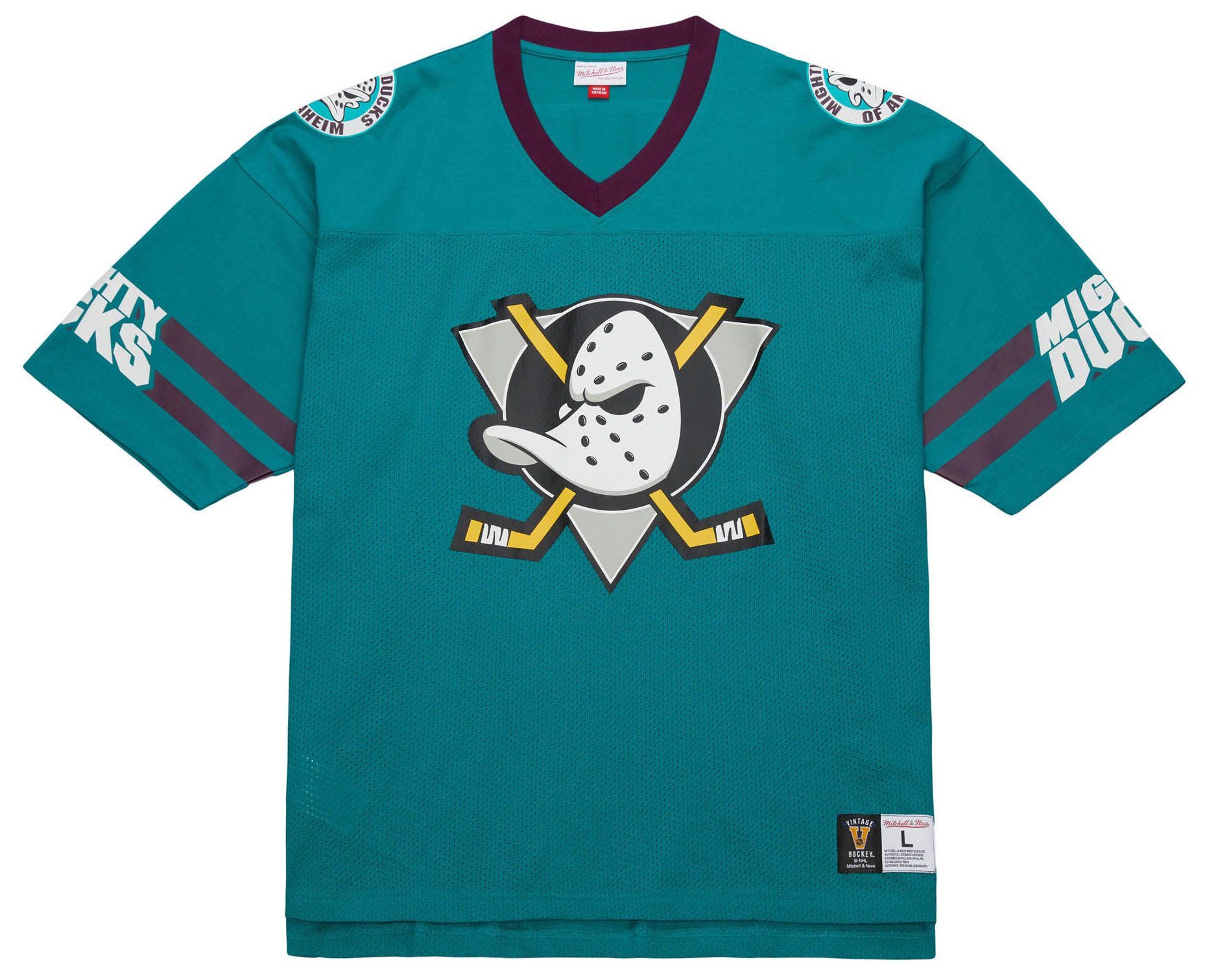 Mitchell & Ness Men's Anaheim Ducks Teal Playmaker Mesh T-Shirt product image