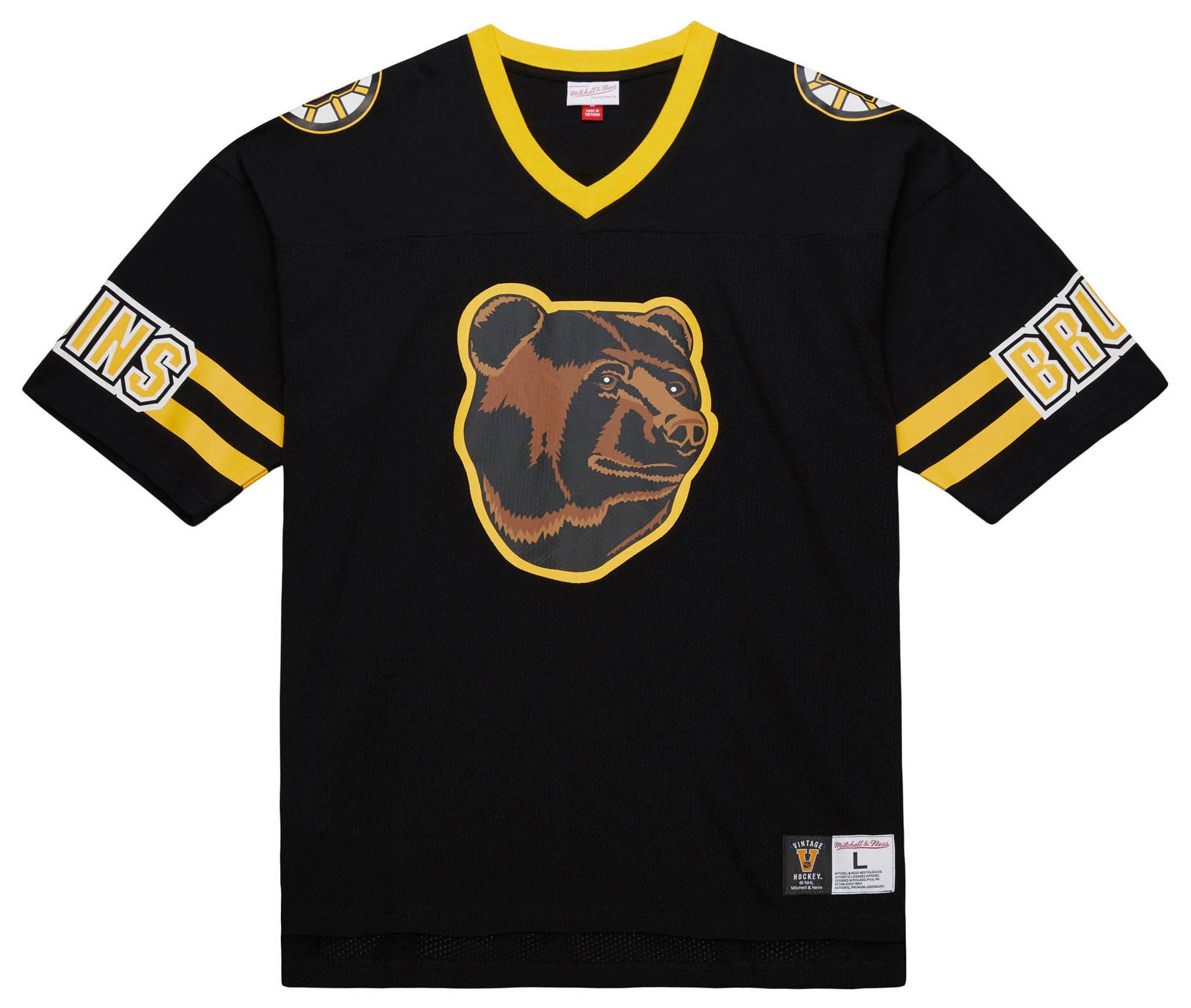 Mitchell & Ness Men's Boston Bruins Black Playmaker Mesh T-Shirt product image