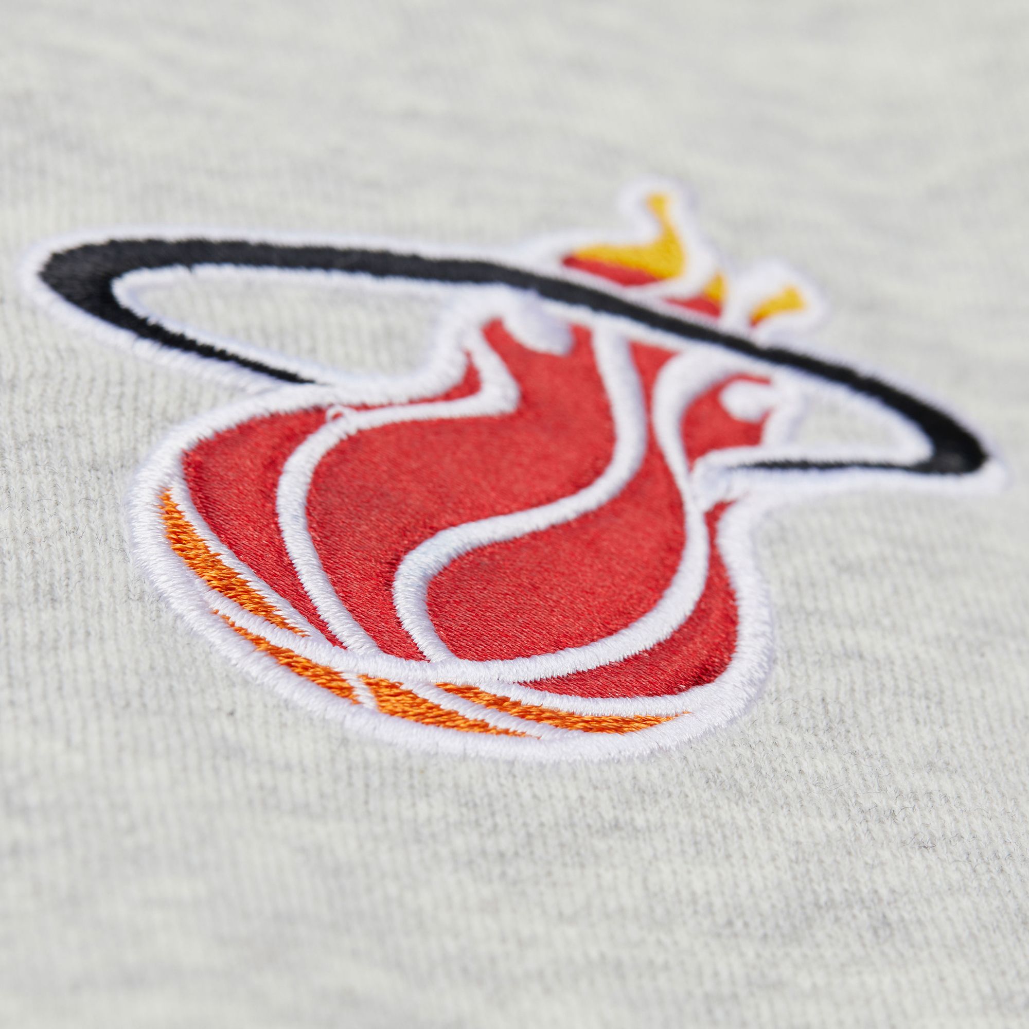 Mitchell & Ness Women's Miami Heat Hardwood Classics Off White Cropped V-Neck Sweatshirt product image