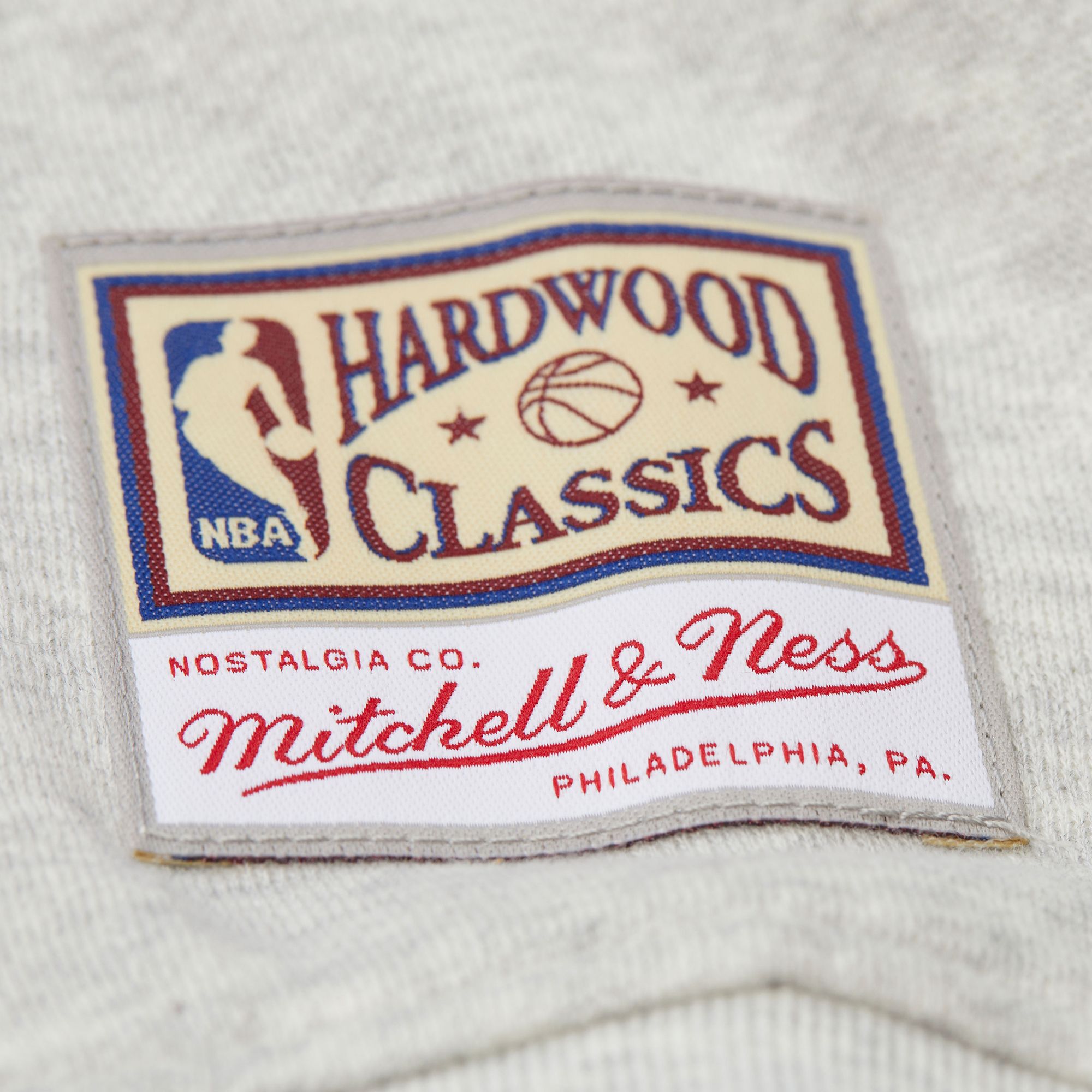 Mitchell & Ness Women's Miami Heat Hardwood Classics Off White Cropped V-Neck Sweatshirt product image