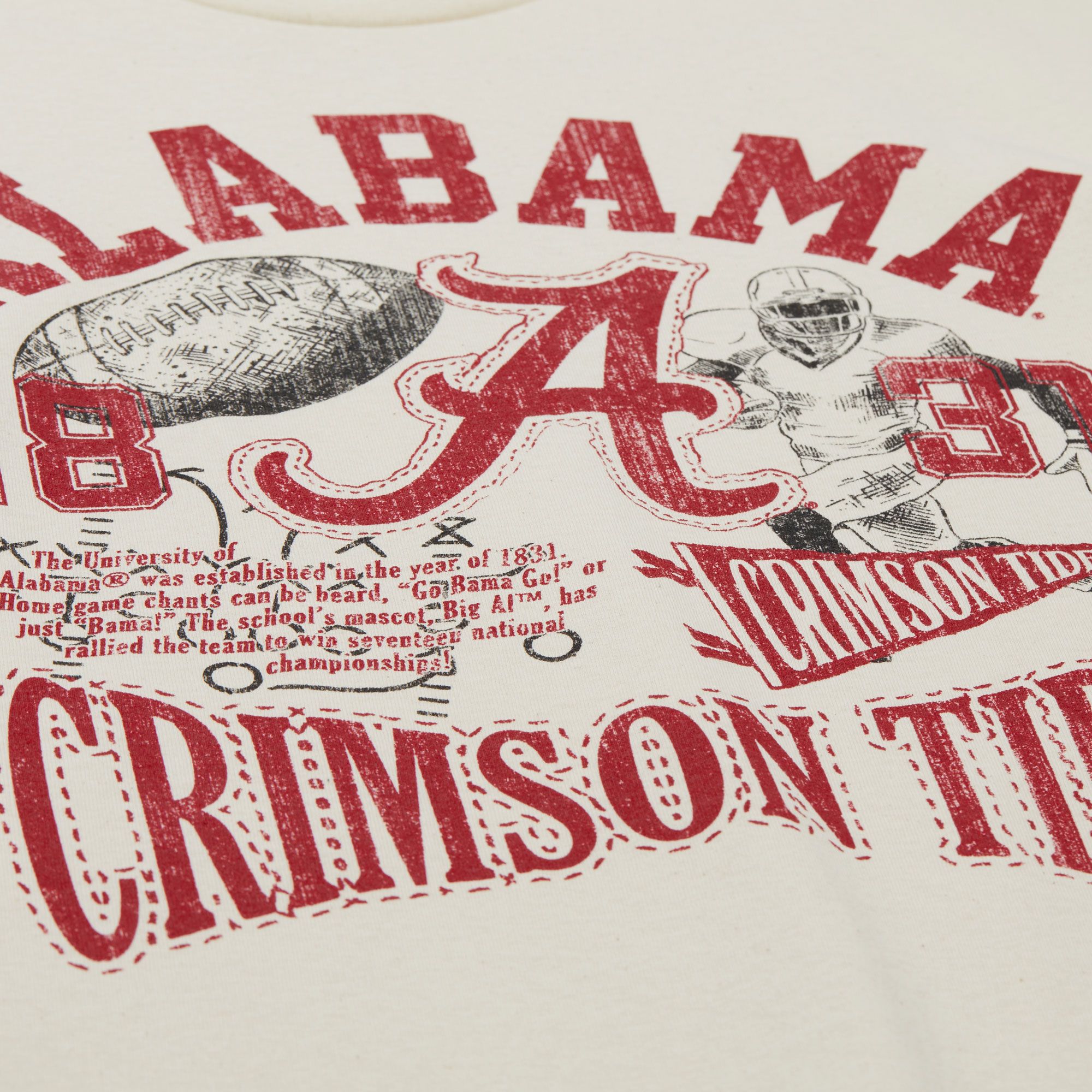 Mitchell & Ness Men's Alabama Crimson Tide Natural Heritage Scholar Short Sleeve T-Shirt product image