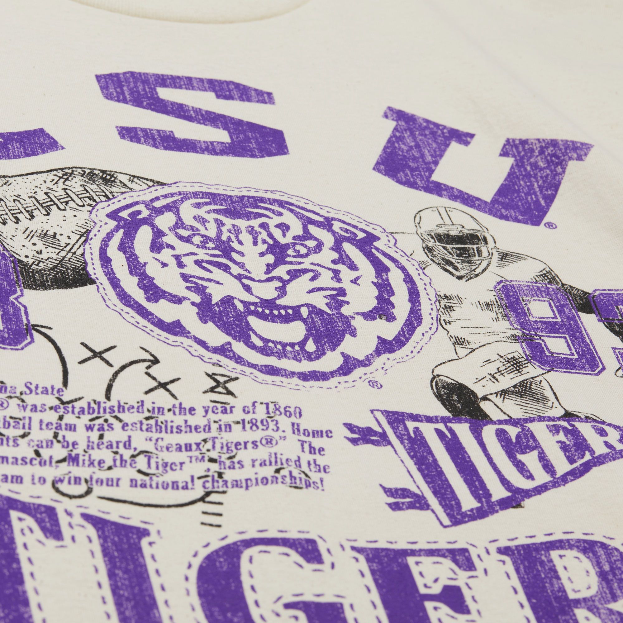 Mitchell & Ness Men's LSU Tigers Natural Heritage Scholar Short Sleeve T-Shirt product image