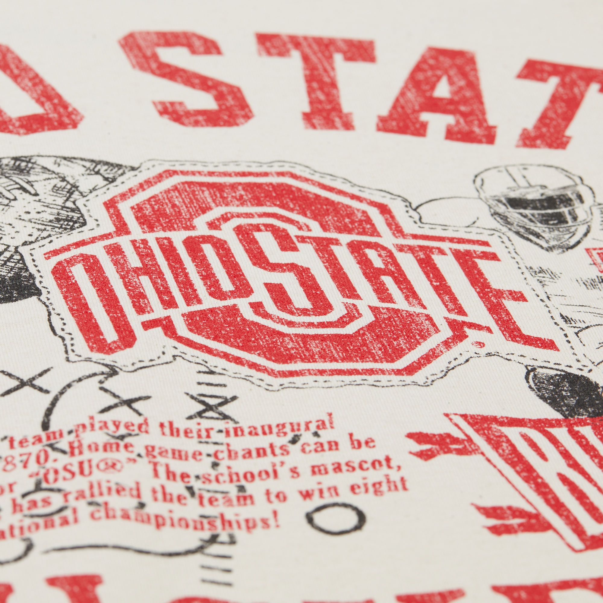 Mitchell & Ness Men's Ohio State Buckeyes Natural Heritage Scholar Short Sleeve T-Shirt product image