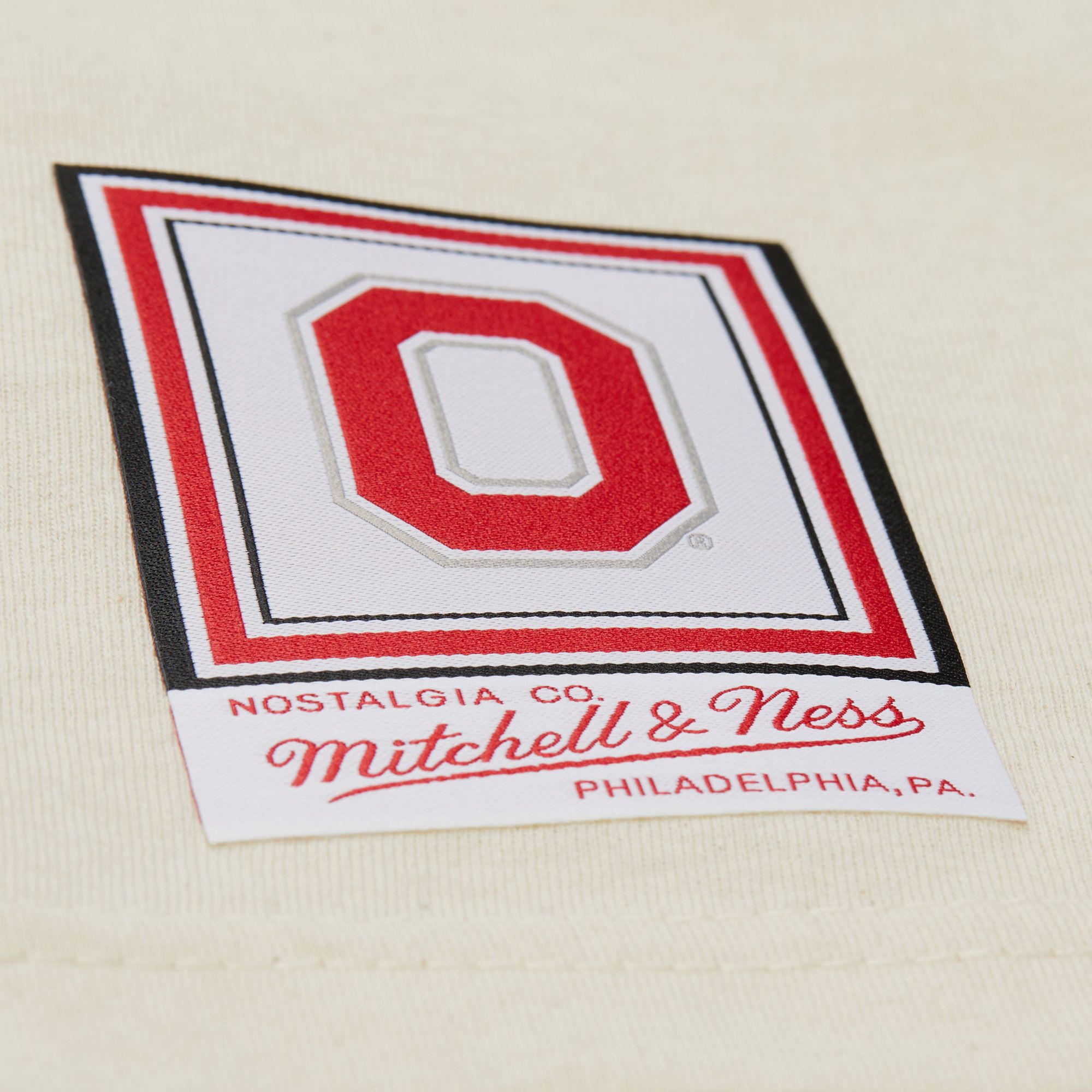 Mitchell & Ness Men's Ohio State Buckeyes Natural Heritage Scholar Short Sleeve T-Shirt product image