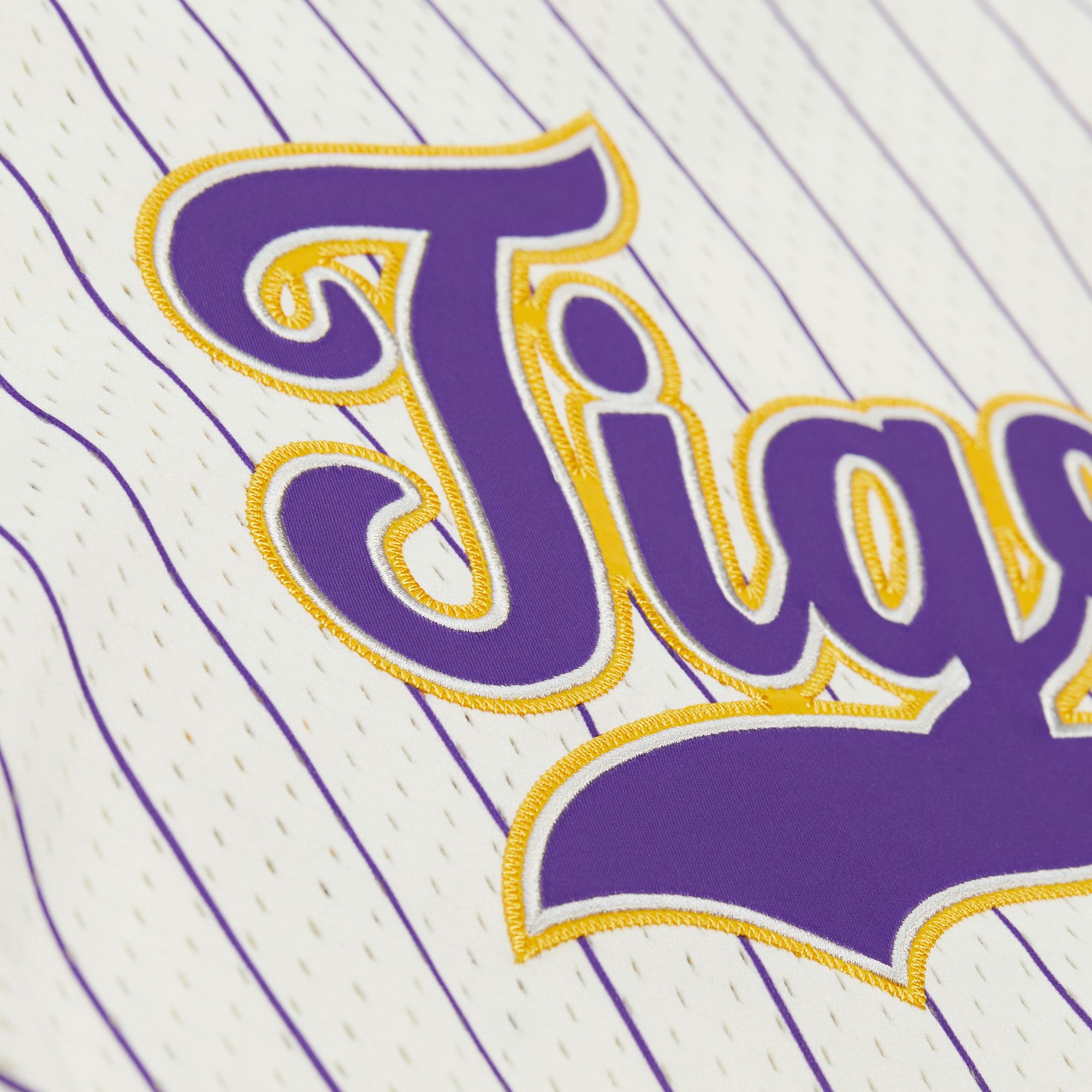 Mitchell & Ness Men's LSU Tigers Cream Button Front On Campus Mesh Jersey product image