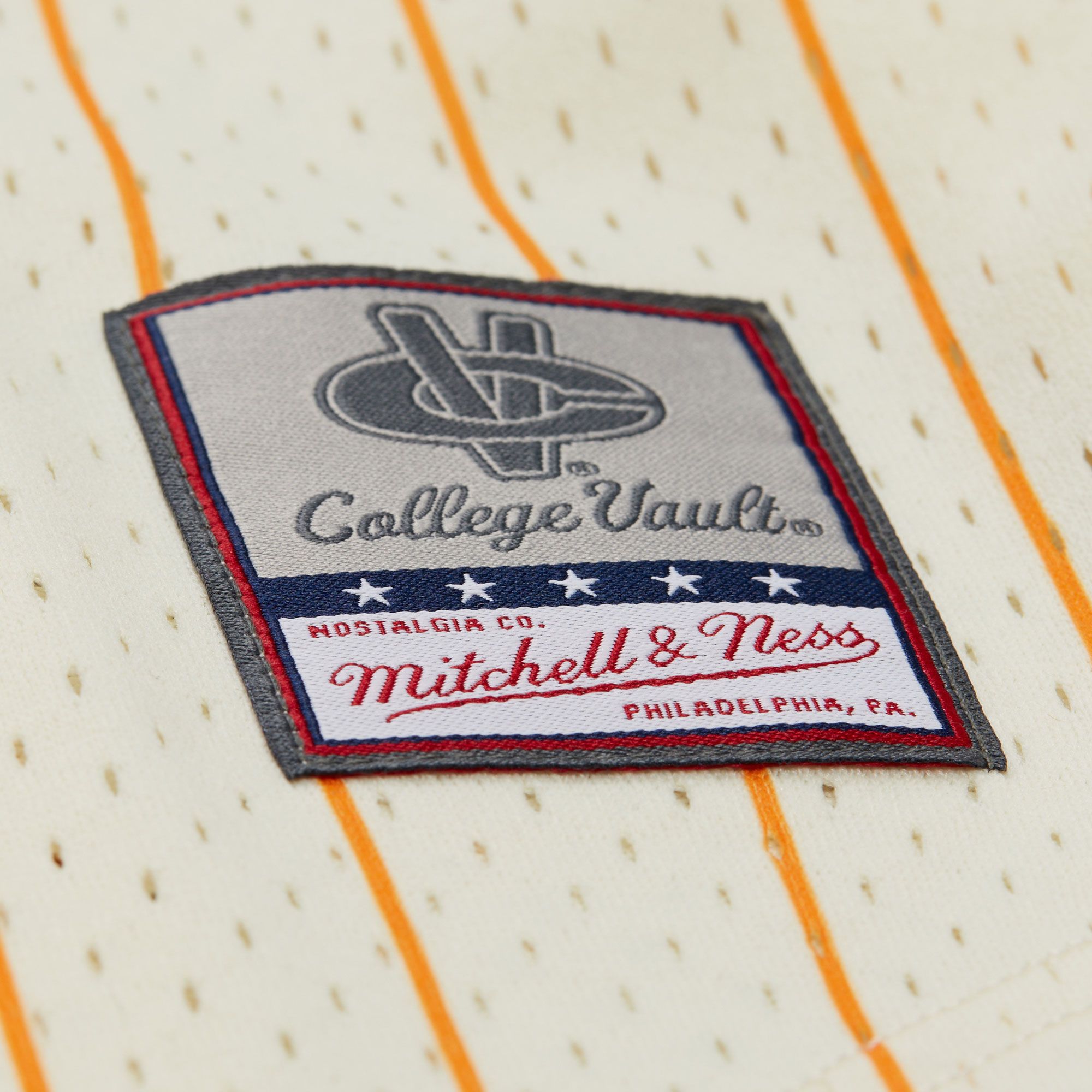 Mitchell & Ness Men's Tennessee Volunteers Cream Button Front On Campus Mesh Jersey product image