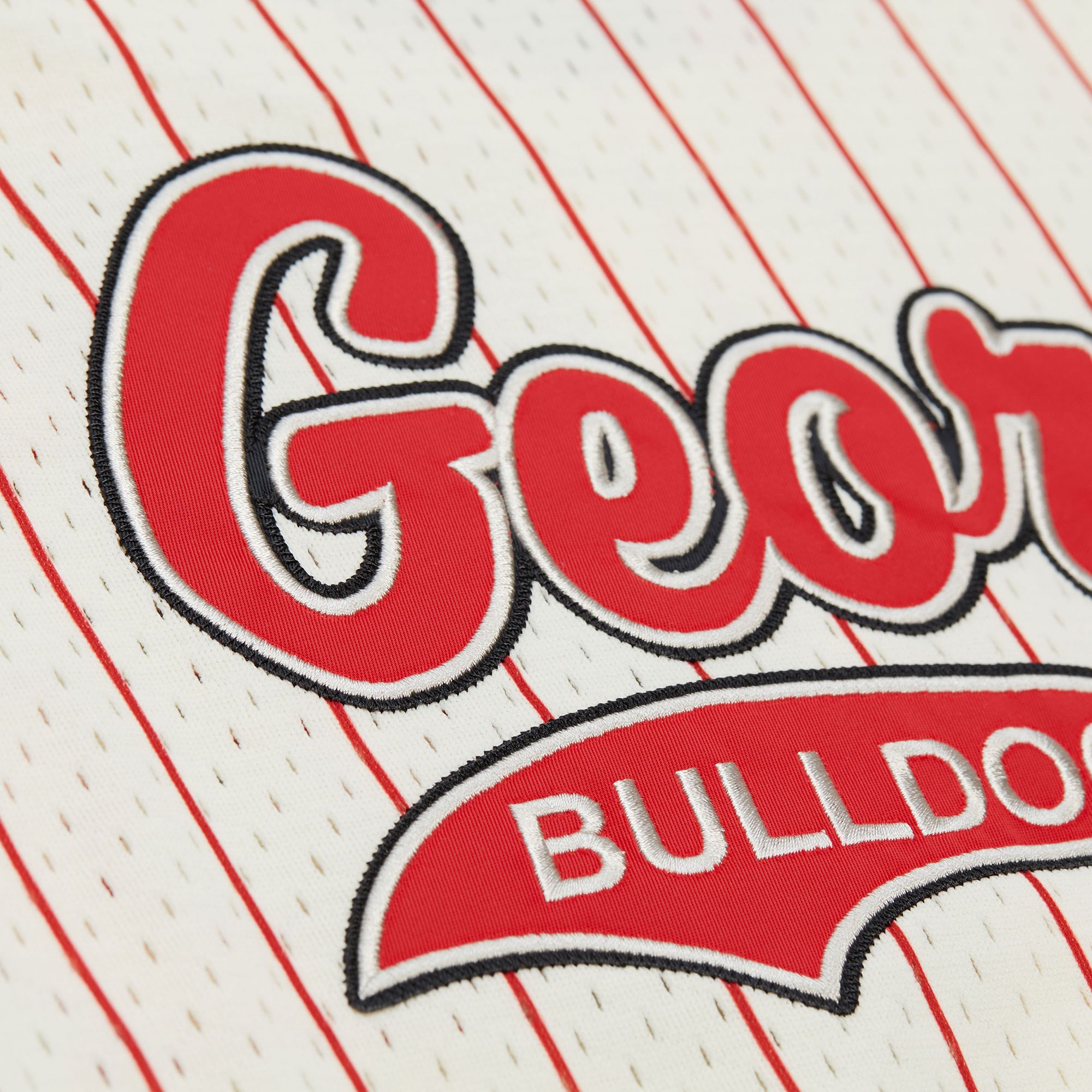 Mitchell & Ness Men's Georgia Bulldogs Cream Button Front On Campus Mesh Jersey product image