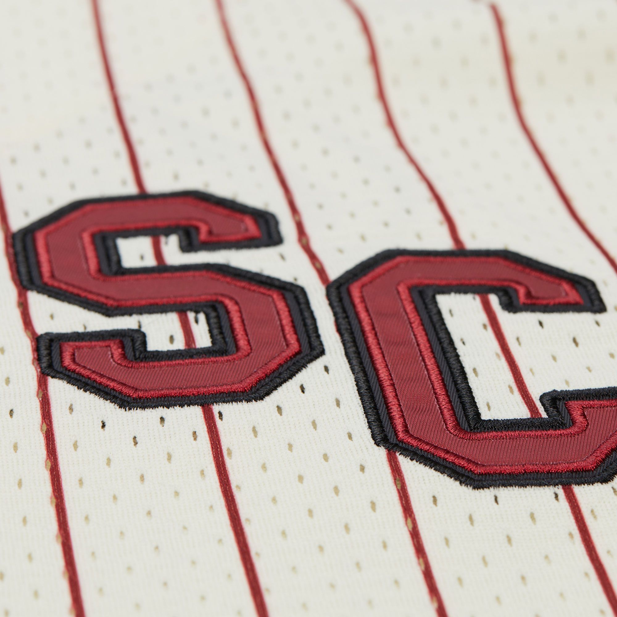 Mitchell & Ness Men's South Carolina Gamecocks Cream Button Front On Campus Mesh Jersey product image