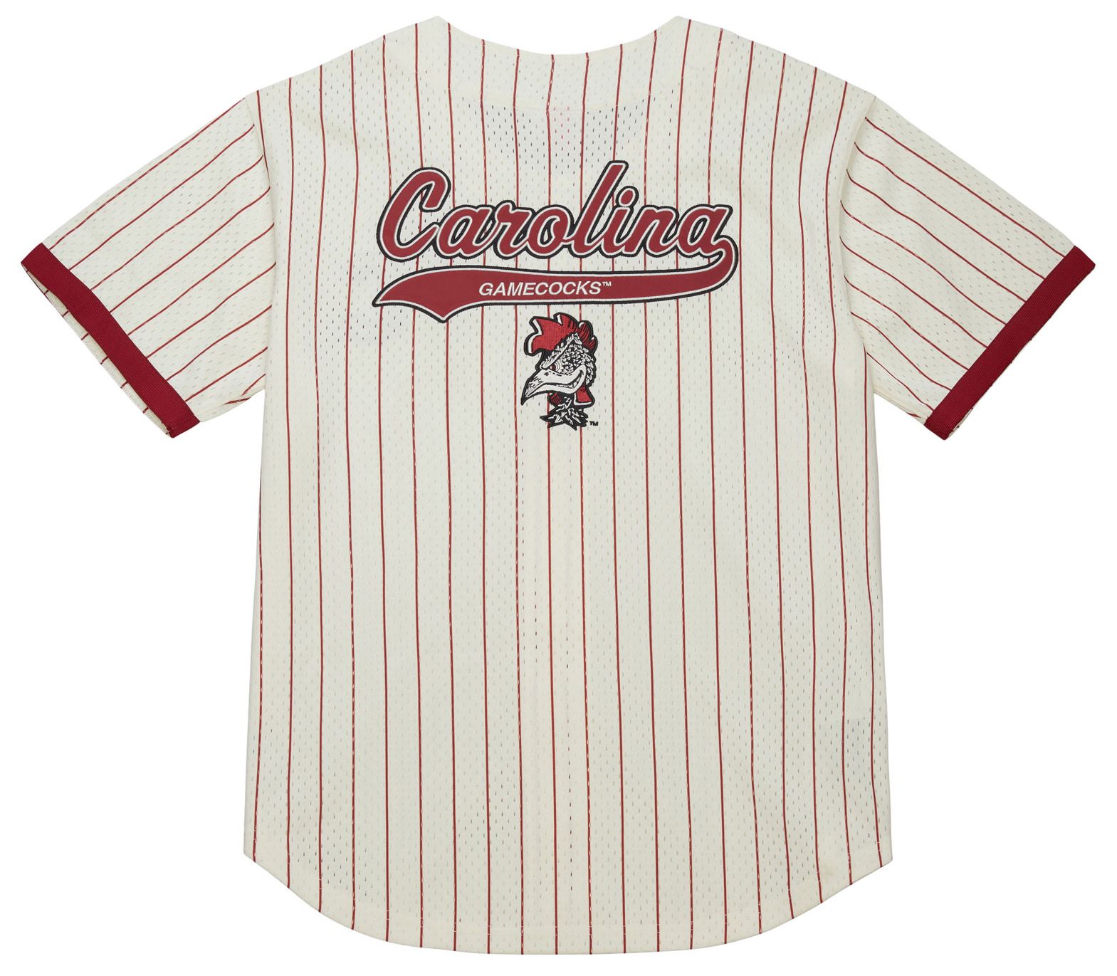 Mitchell & Ness Men's South Carolina Gamecocks Cream Button Front On Campus Mesh Jersey product image