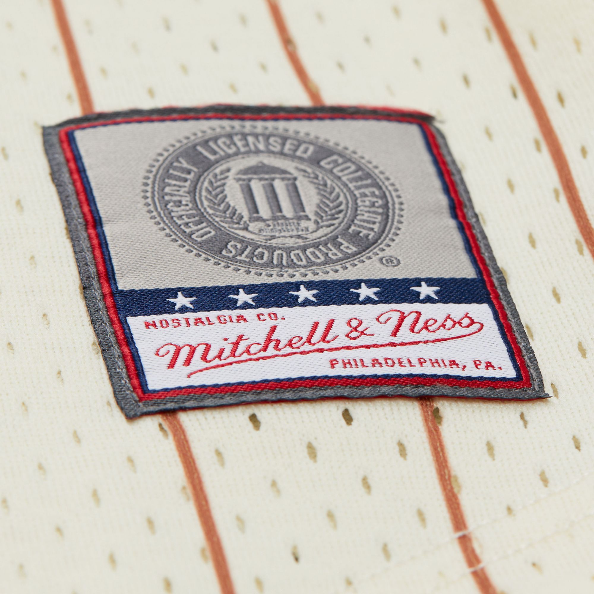 Mitchell & Ness Men's Texas Longhorns Cream Button Front On Campus Mesh Jersey product image