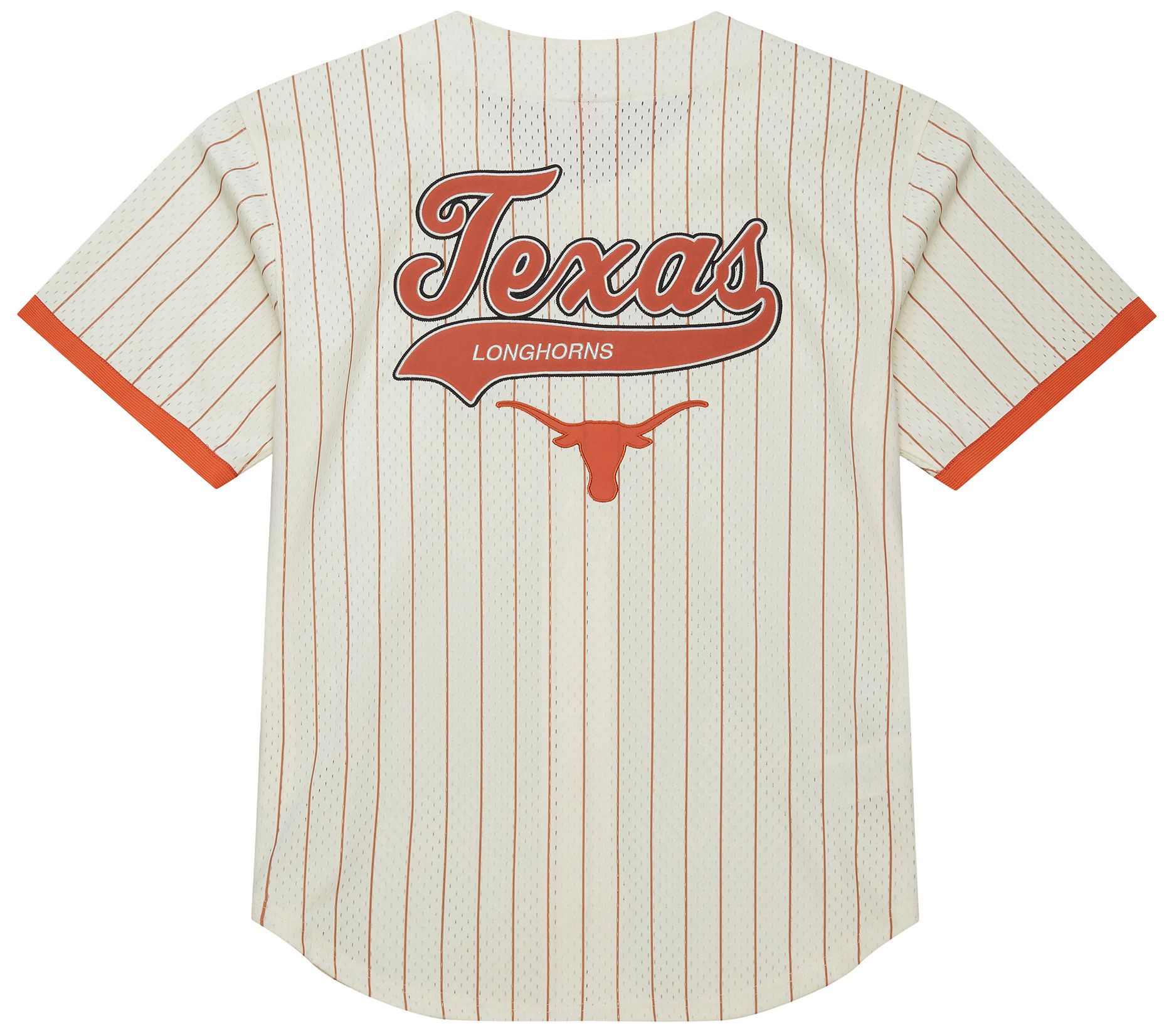 Mitchell & Ness Men's Texas Longhorns Cream Button Front On Campus Mesh Jersey product image
