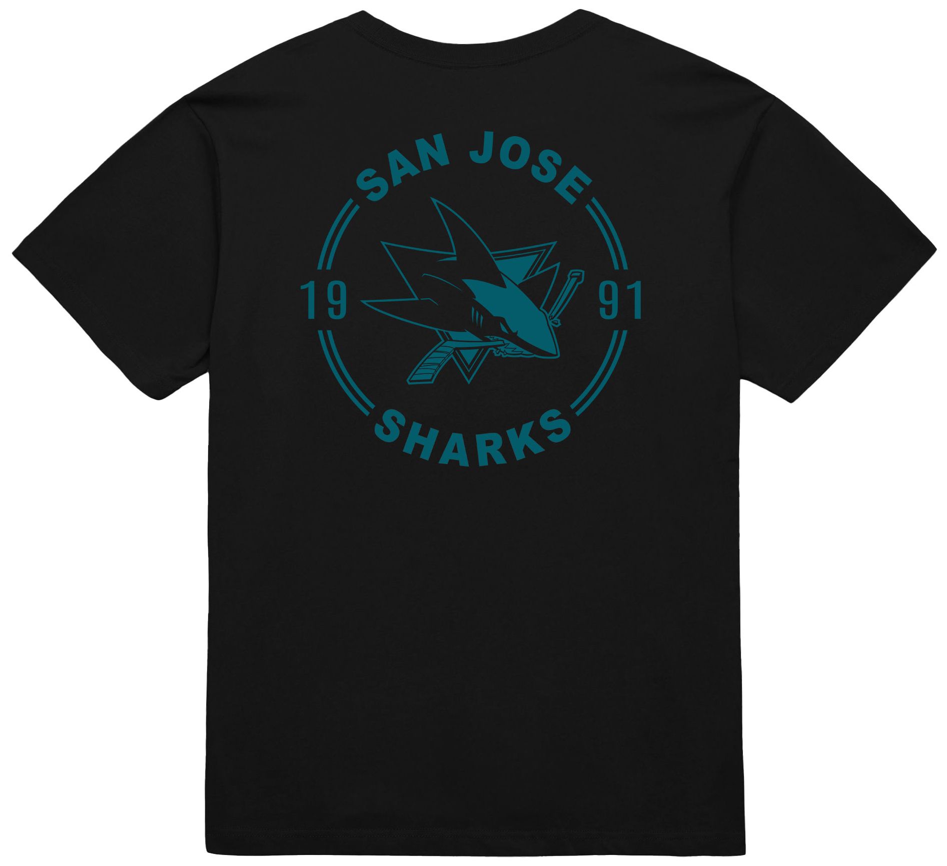 Mitchell & Ness Men's San Jose Sharks Black Penalty Box 3 Short Sleeve T-Shirt product image
