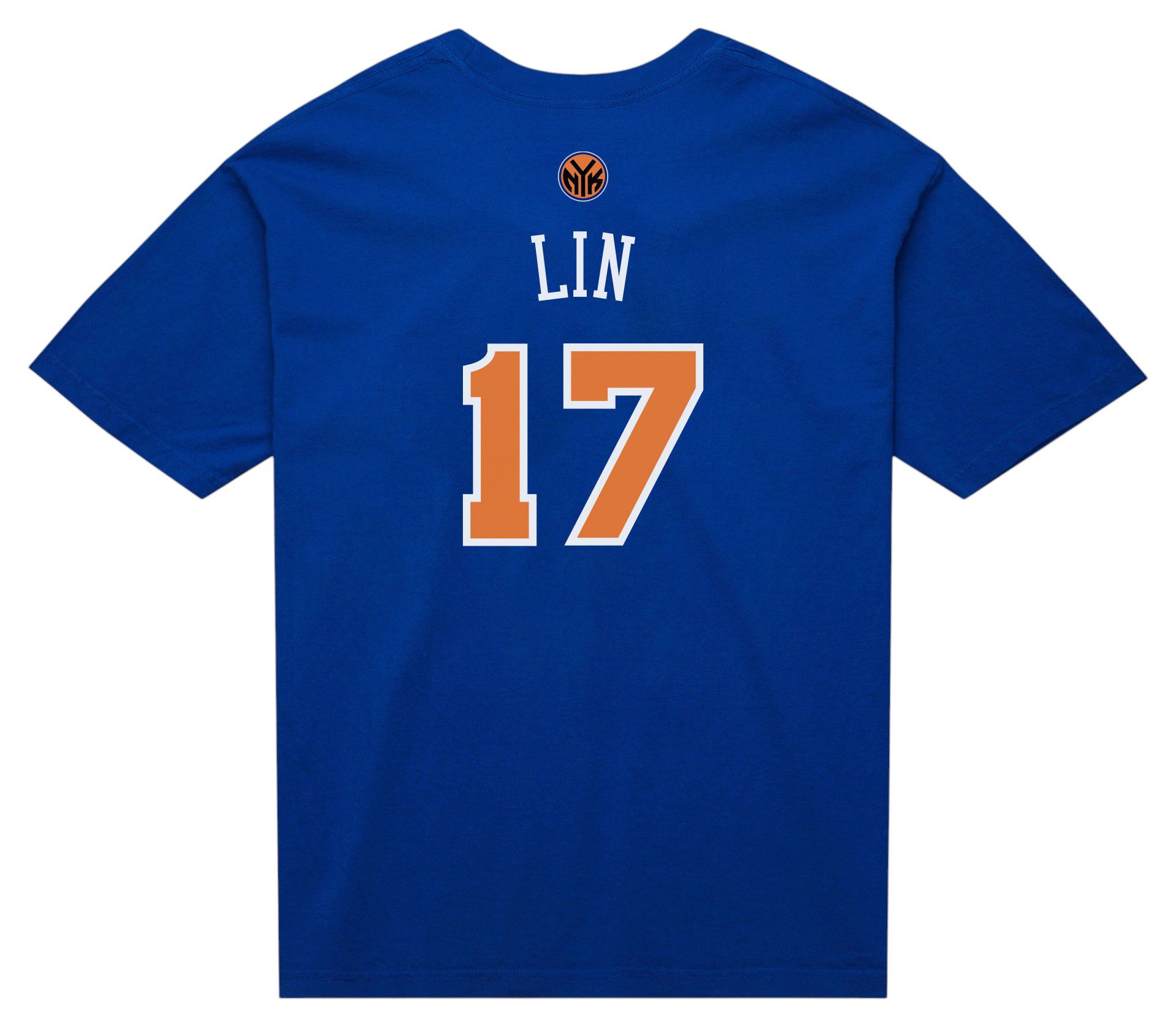 Mitchell & Ness Men's New York Knicks Jeremy Lin #17 Blue HWC T-Shirt product image