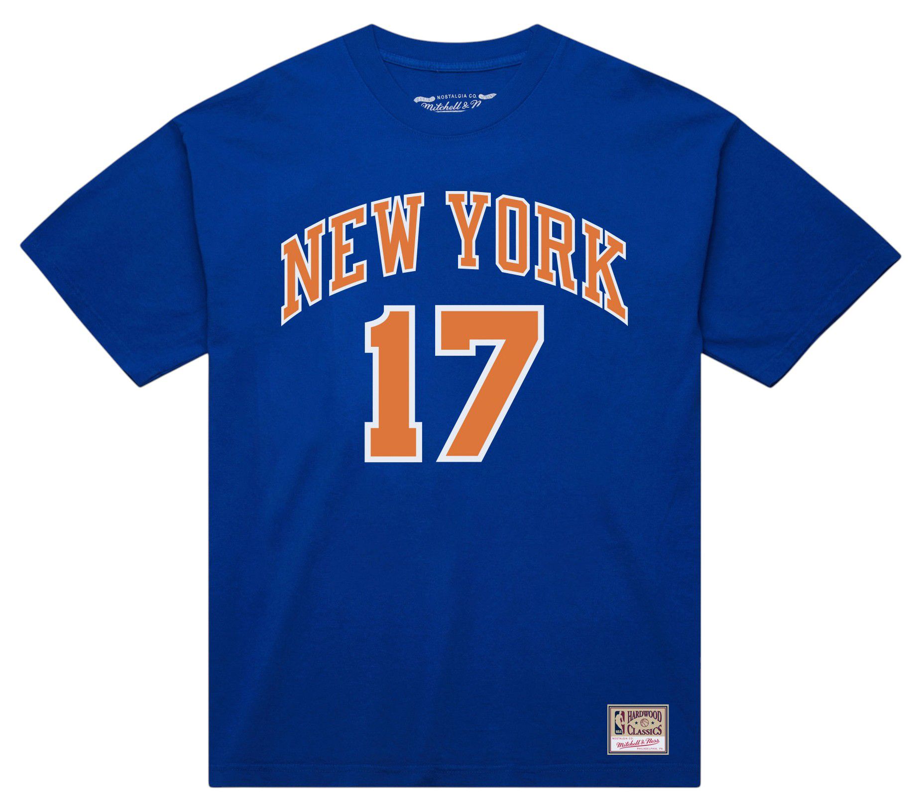 Mitchell & Ness Men's New York Knicks Jeremy Lin #17 Blue HWC T-Shirt product image