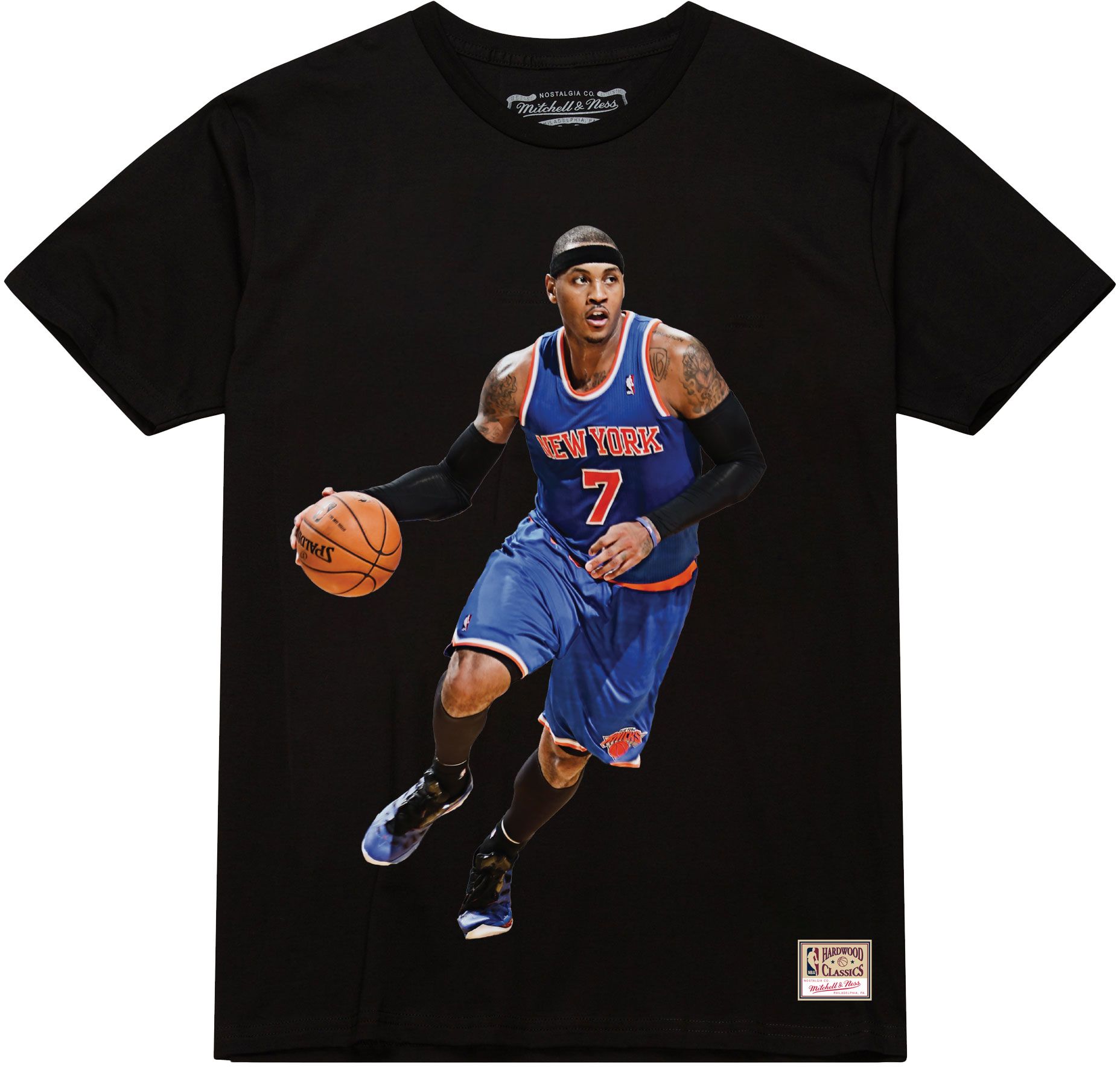 Mitchell & Ness Adult New York Knicks Carmelo Anthony #7 Hall of Fame Black T-Shirt product image