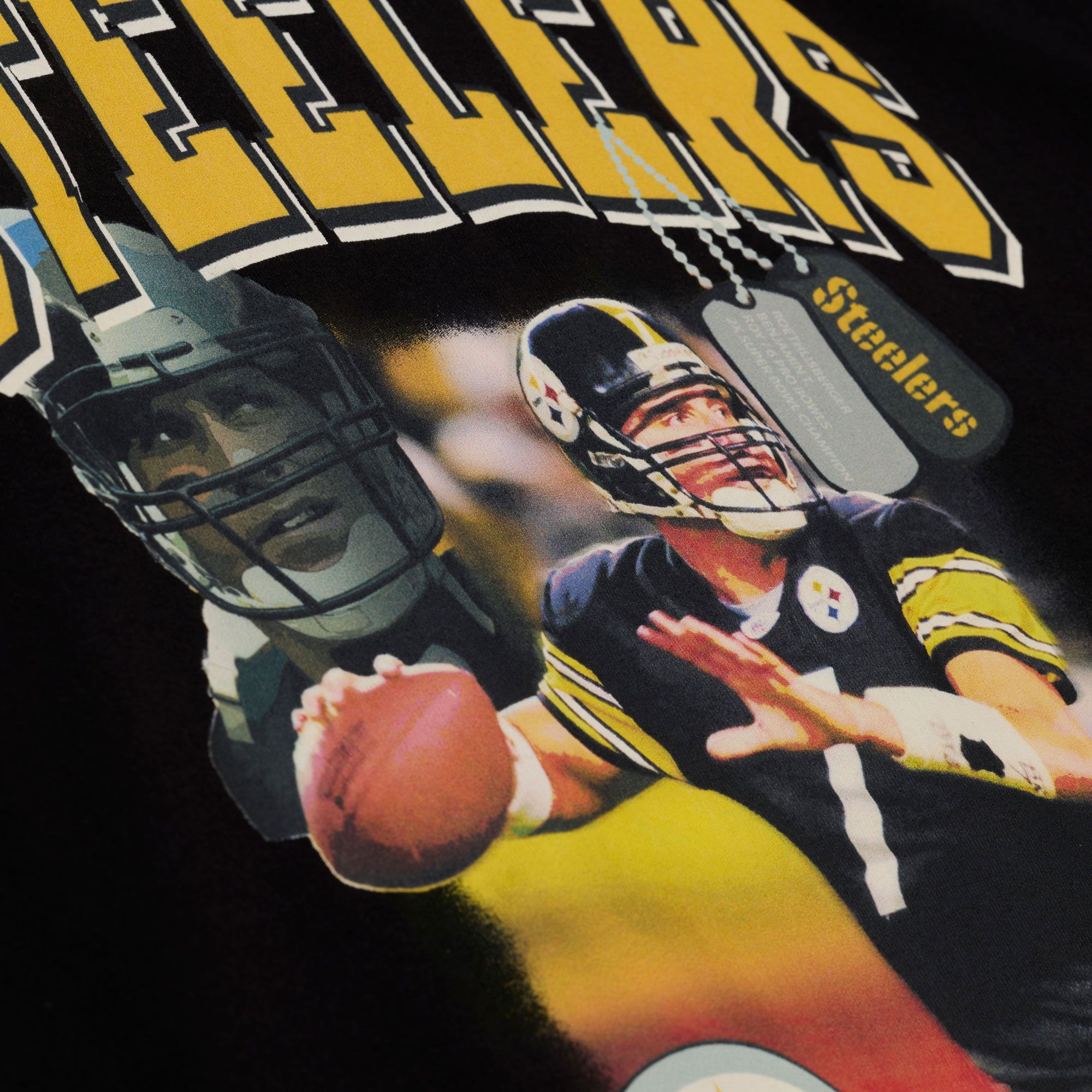 Mitchell & Ness Men's Pittsburgh Steelers Ben Roethlisberger Photo Black T-Shirt product image