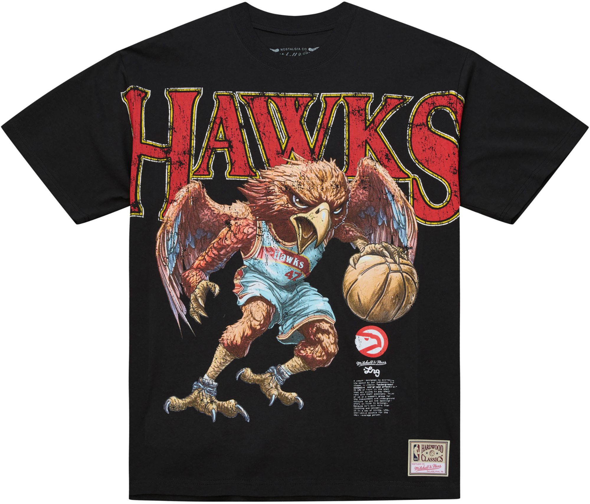 Mitchell & Ness Men's Atlanta Hawks Black M&N x LRG T-Shirt product image