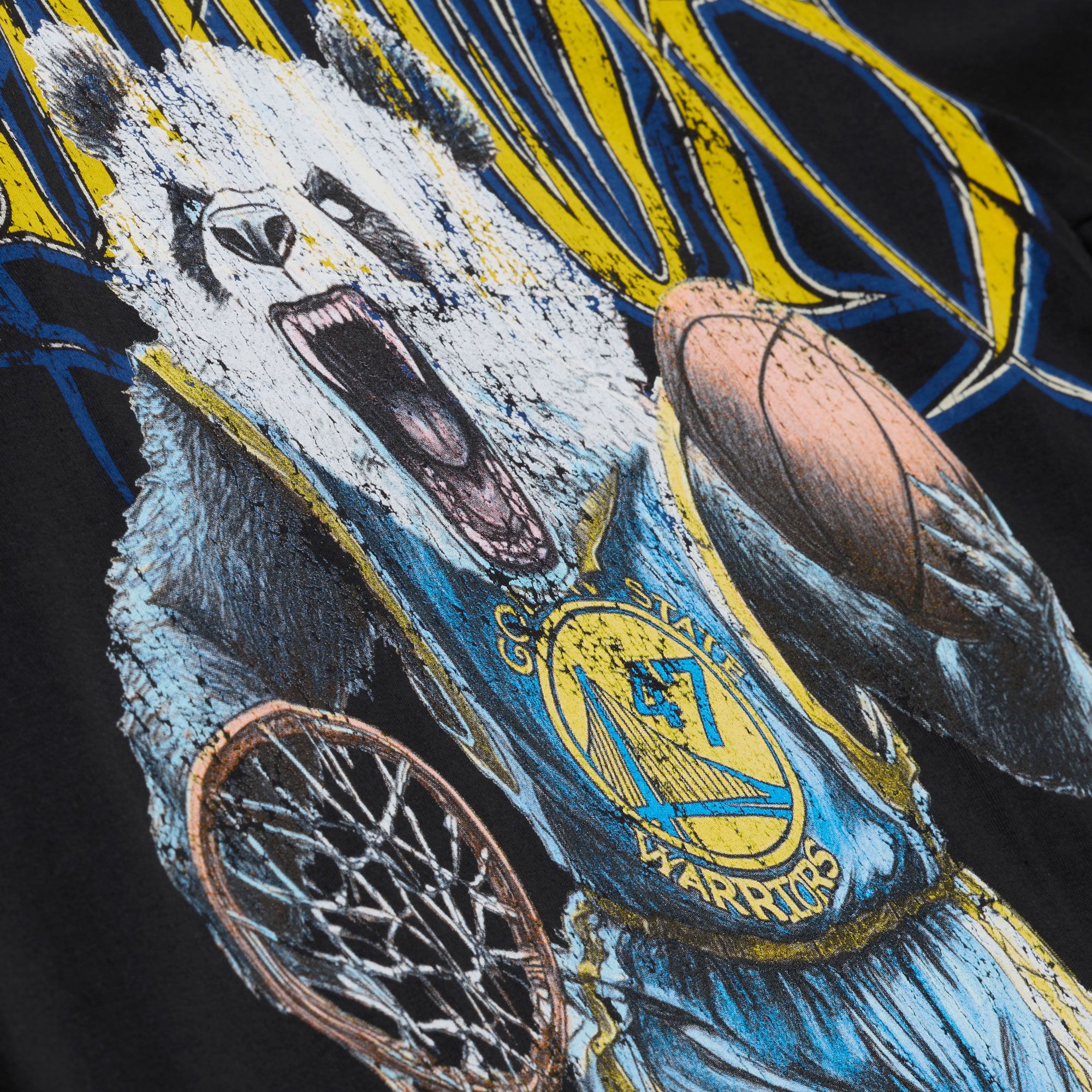 Mitchell & Ness Men's Golden State Warriors Black M&N x LRG T-Shirt product image