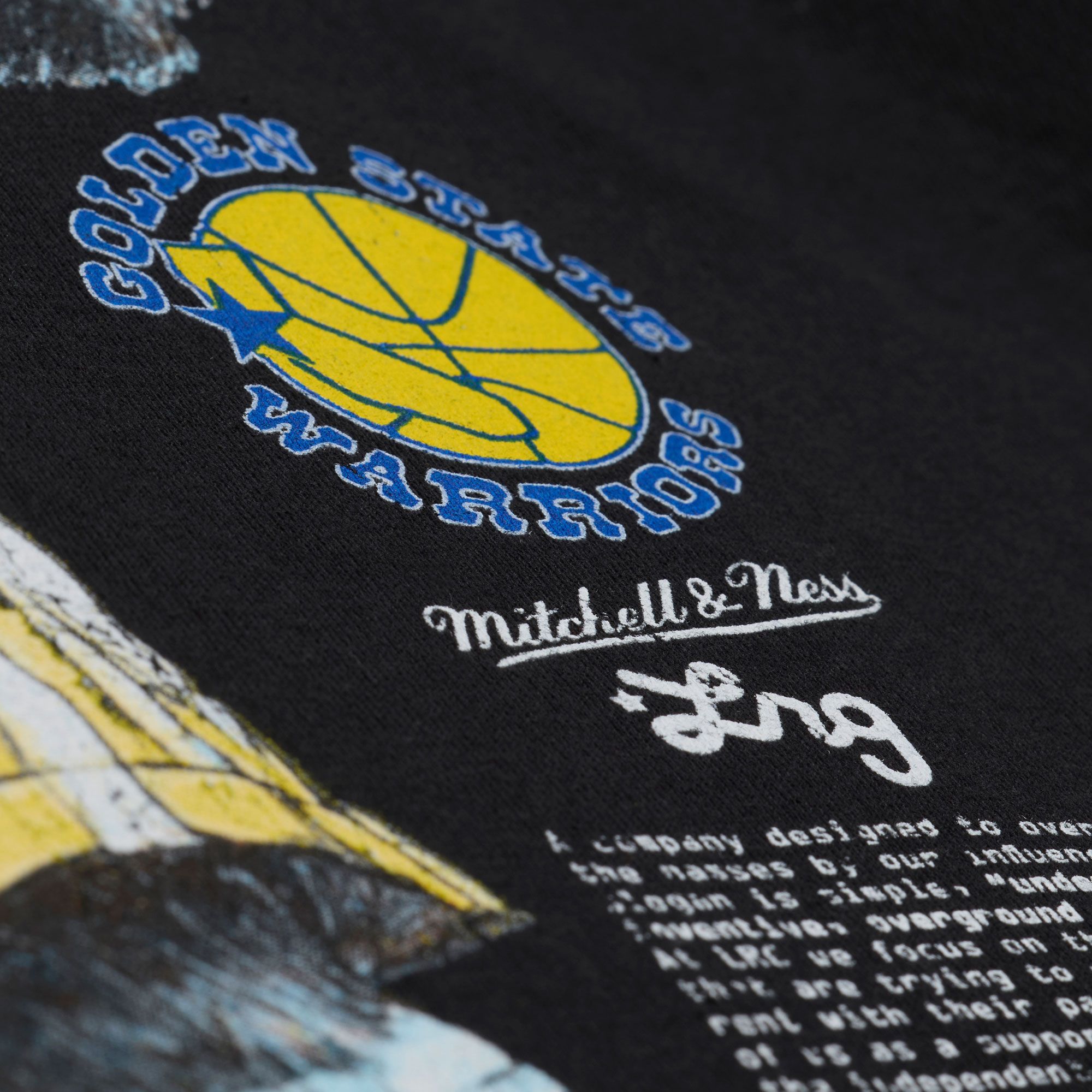 Mitchell & Ness Men's Golden State Warriors Black M&N x LRG T-Shirt product image