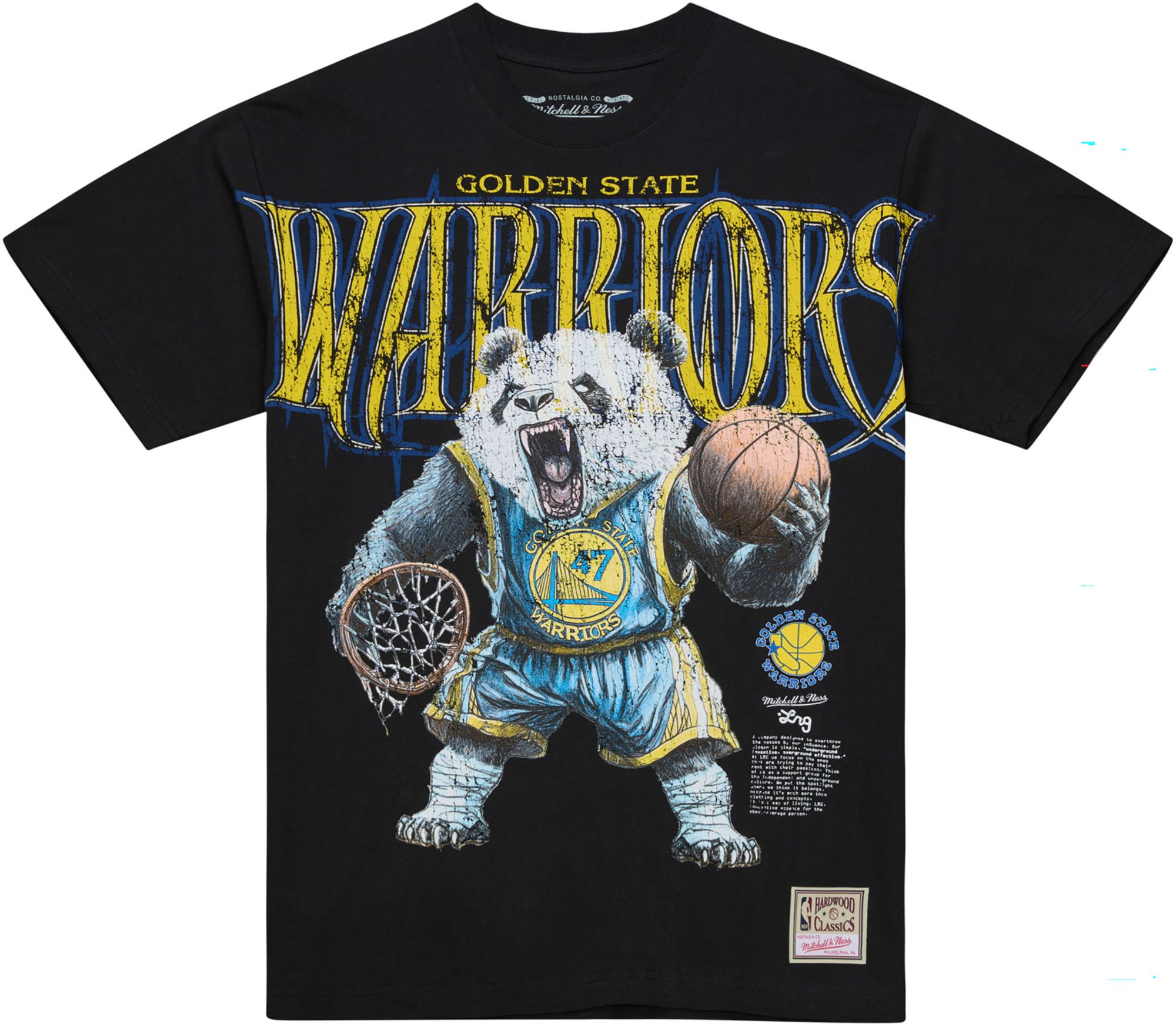 Mitchell & Ness Men's Golden State Warriors Black M&N x LRG T-Shirt product image