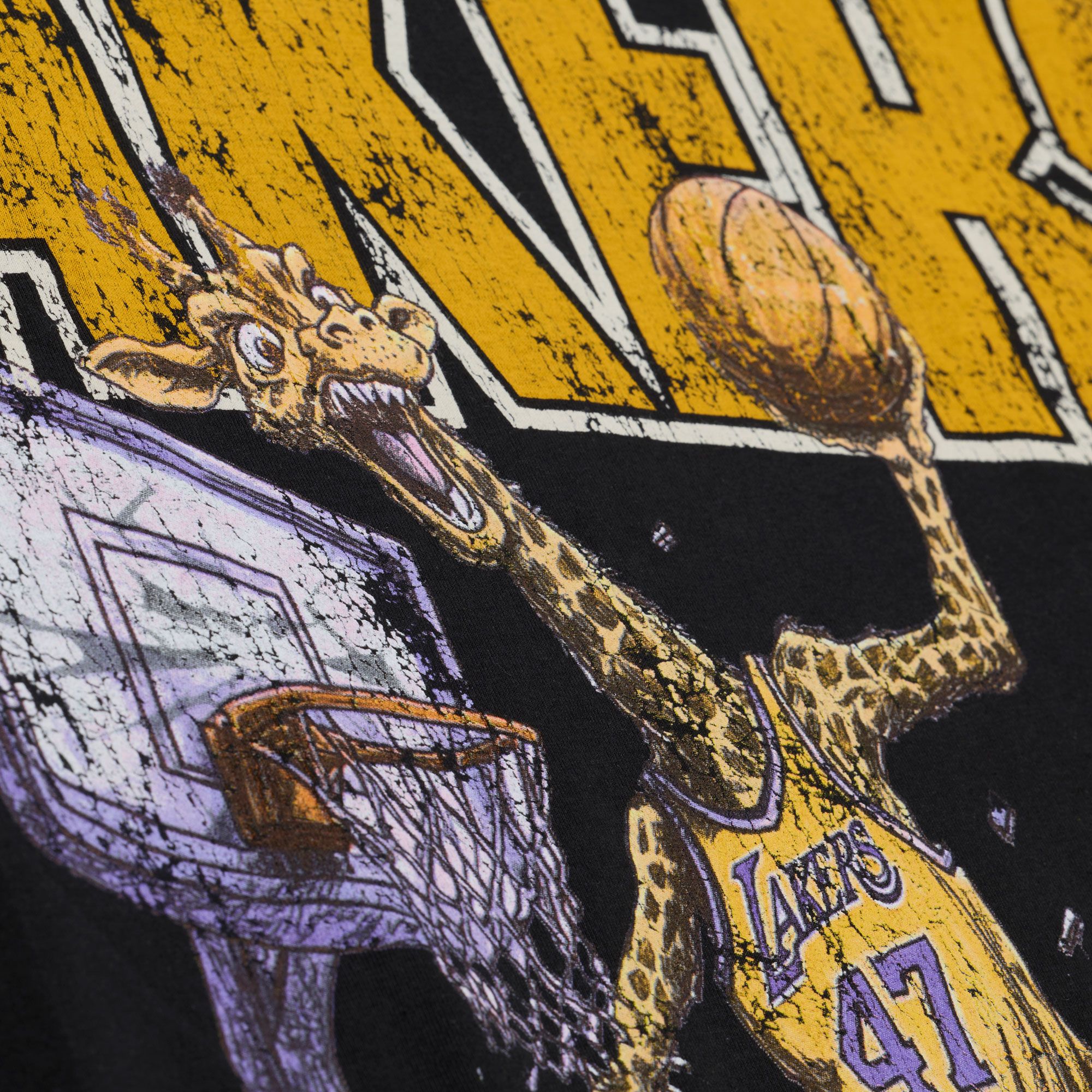 Mitchell & Ness Men's Los Angeles Lakers Black M&N x LRG T-Shirt product image