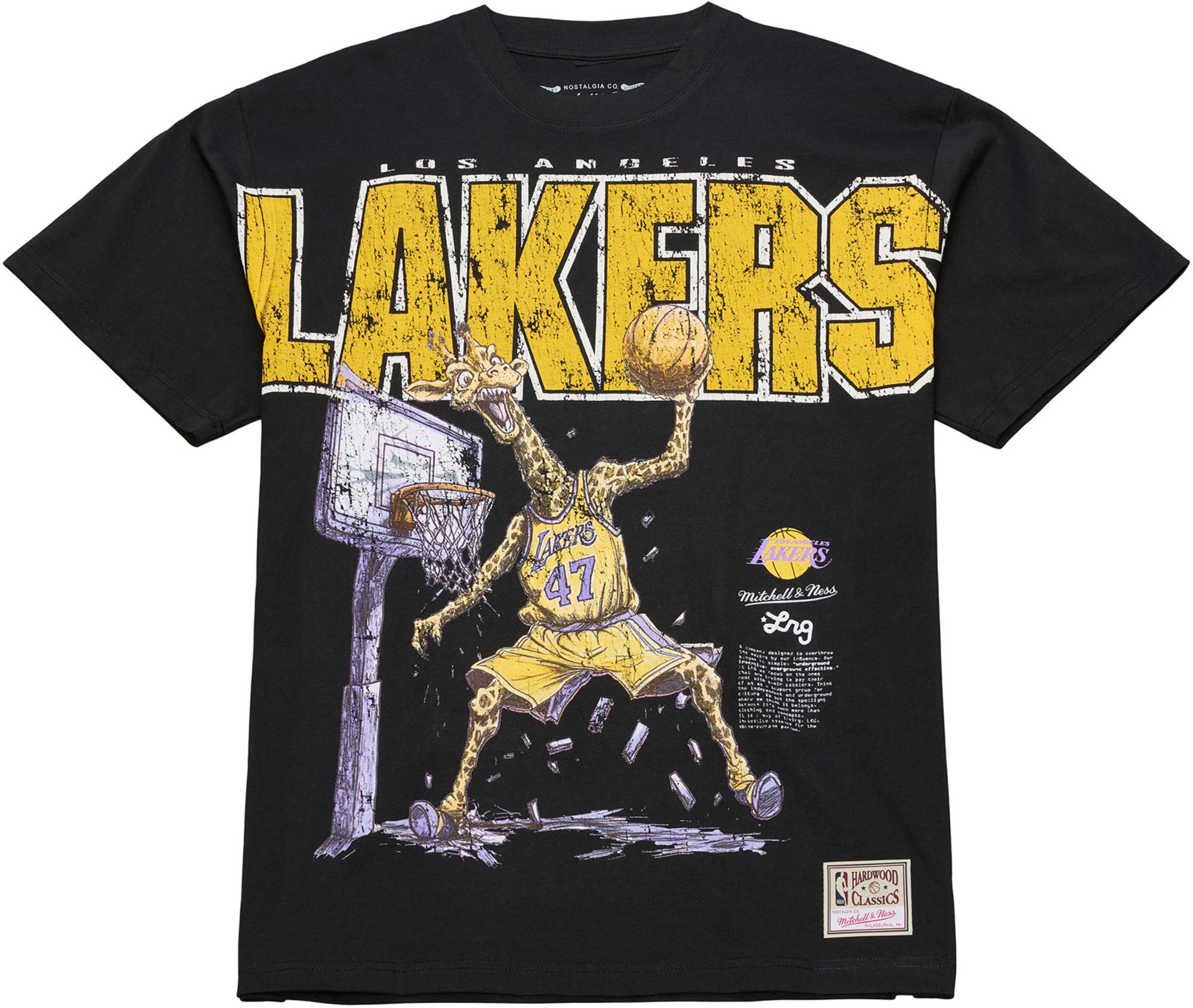 Mitchell & Ness Men's Los Angeles Lakers Black M&N x LRG T-Shirt product image