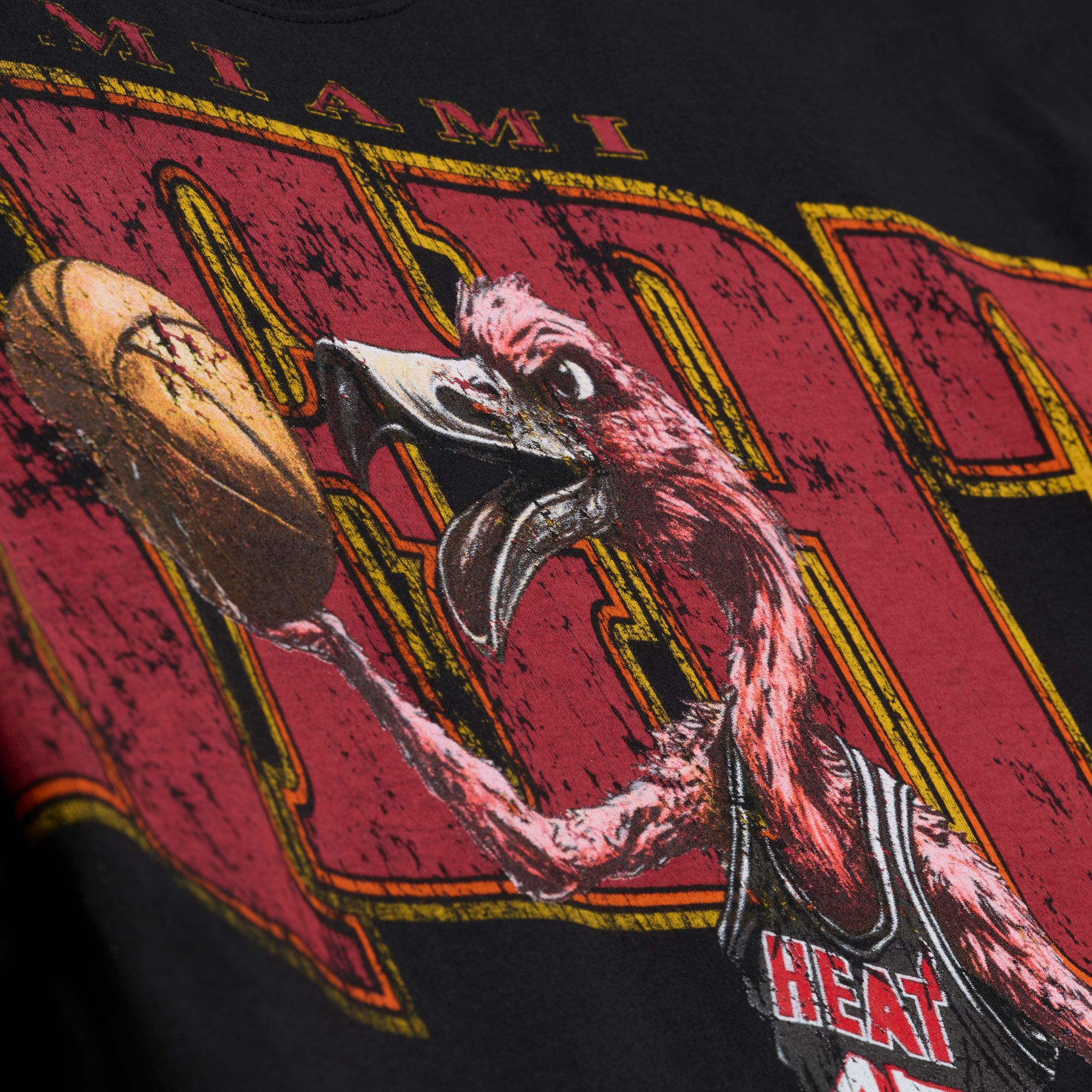 Mitchell & Ness Men's Miami Heat Black M&N x LRG T-Shirt product image